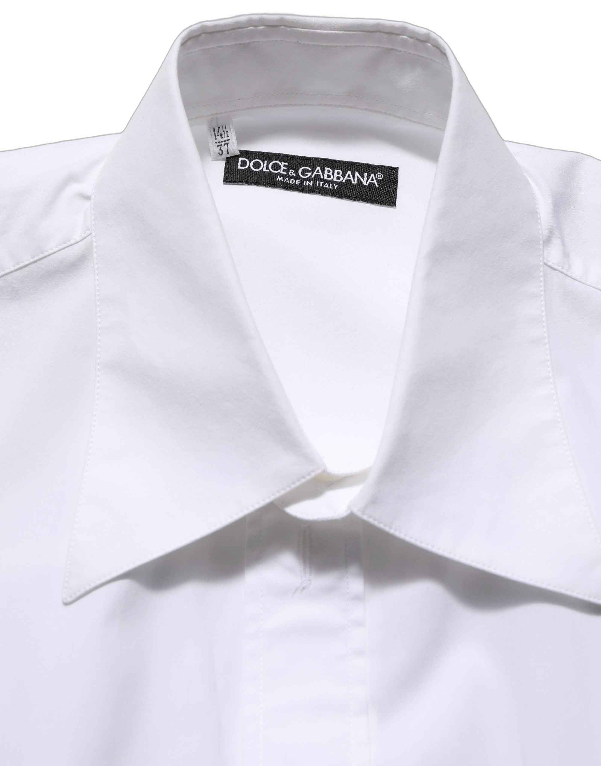 Dolce & Gabbana White Cotton Sleeveless Formal Dress Shirt