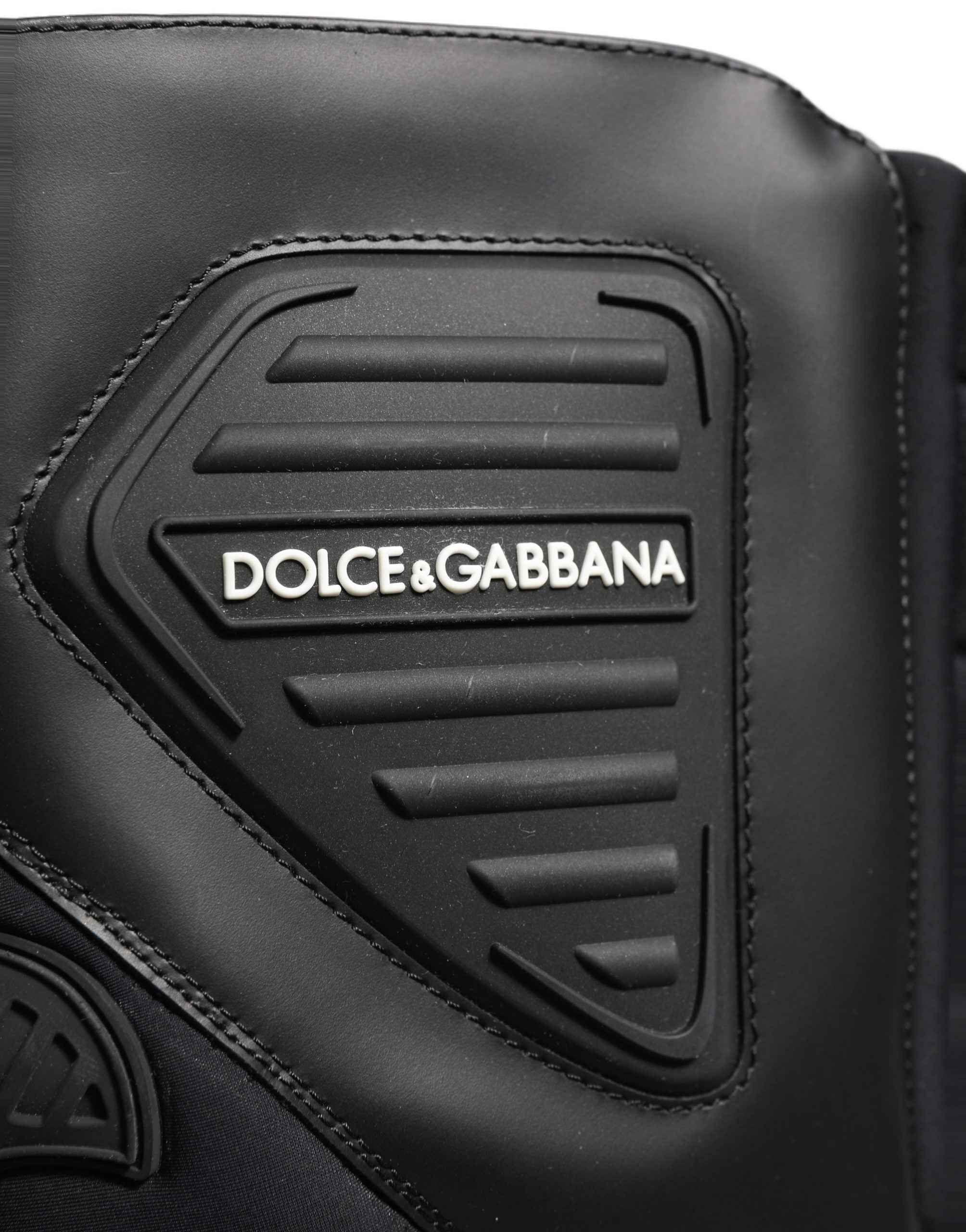 Dolce & Gabbana Black Leather Biker Mid Calf Men Boots Shoes