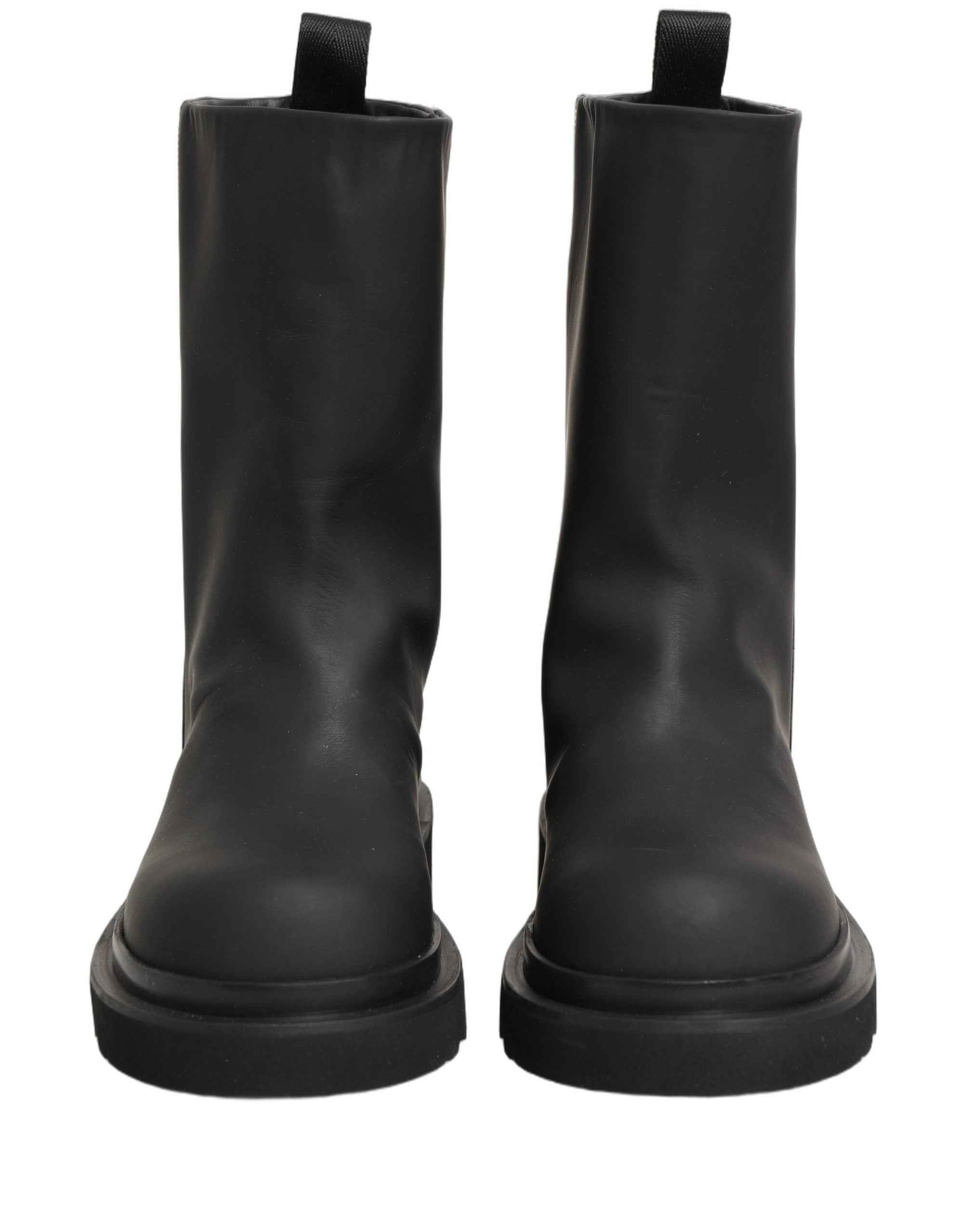 Dolce & Gabbana Black Leather Mid Calf Chunky Men Boots Shoes