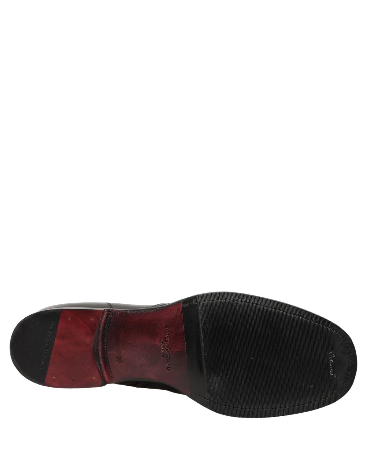Dolce & Gabbana Black Leather Embossed Logo Ankle Boots Shoes
