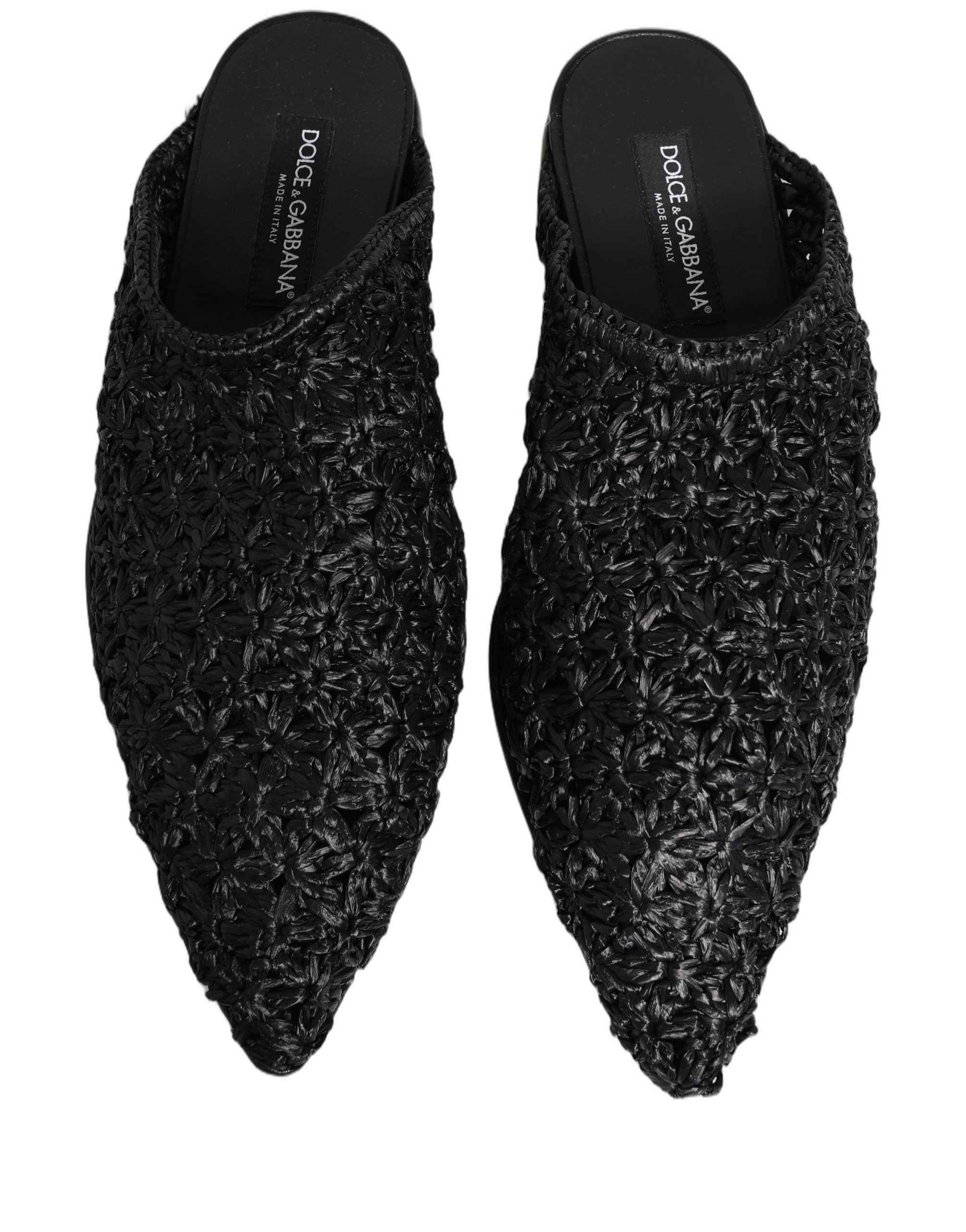 Dolce & Gabbana Black Mules Slides Slippers Men Flats Shoes