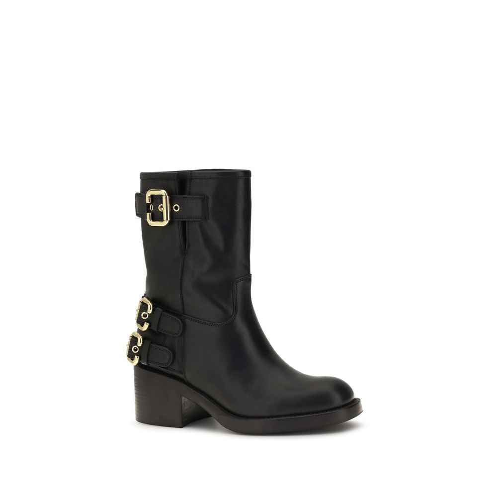 Chloé Black Calf Leather Bos Taurus Ankle Boots