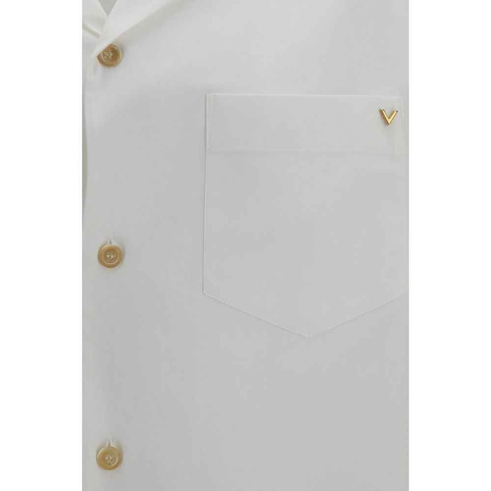 Valentino White Cotton Shortsleeve Shirt