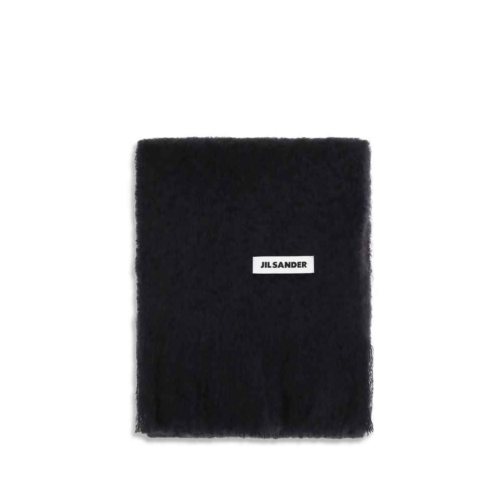 Jil Sander Black Wool Oves Aries Scarf