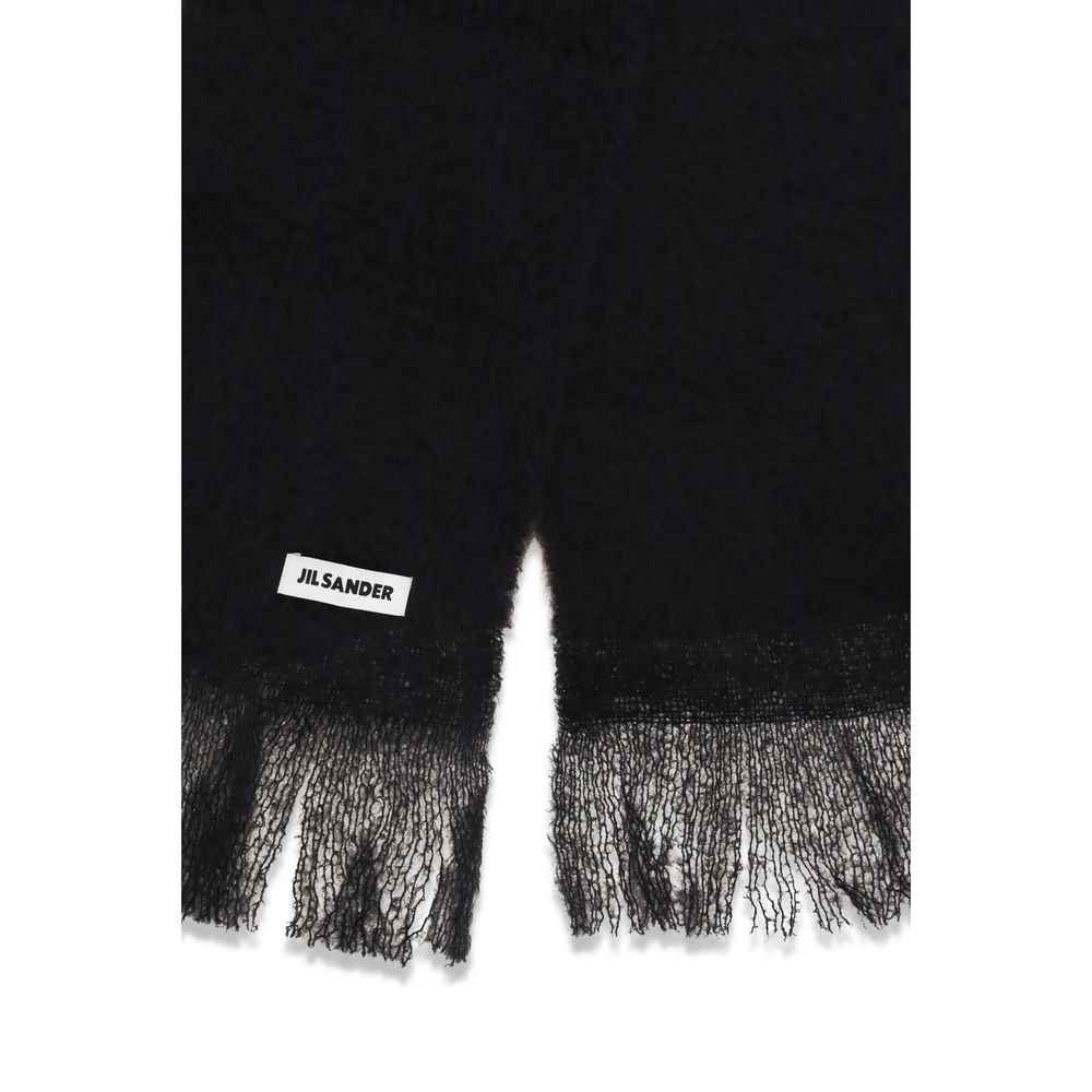 Jil Sander Black Wool Oves Aries Scarf