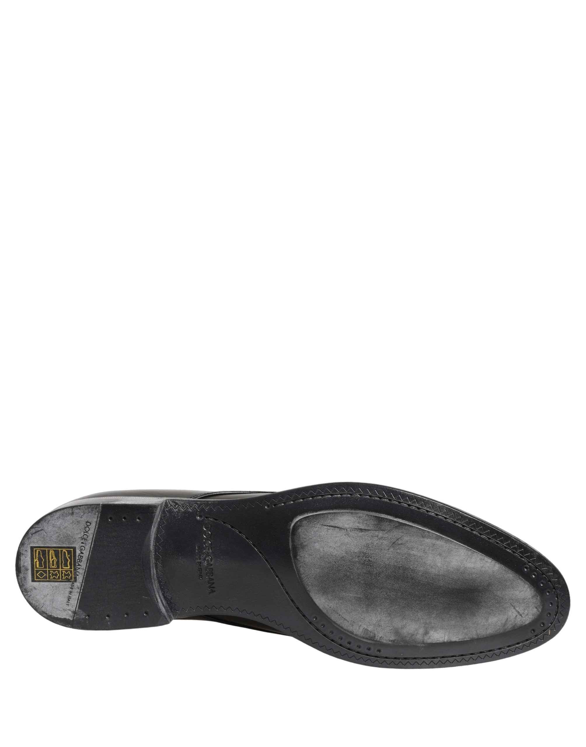 Dolce & Gabbana Dress Black Leather Lace Up Derby Men Shoes