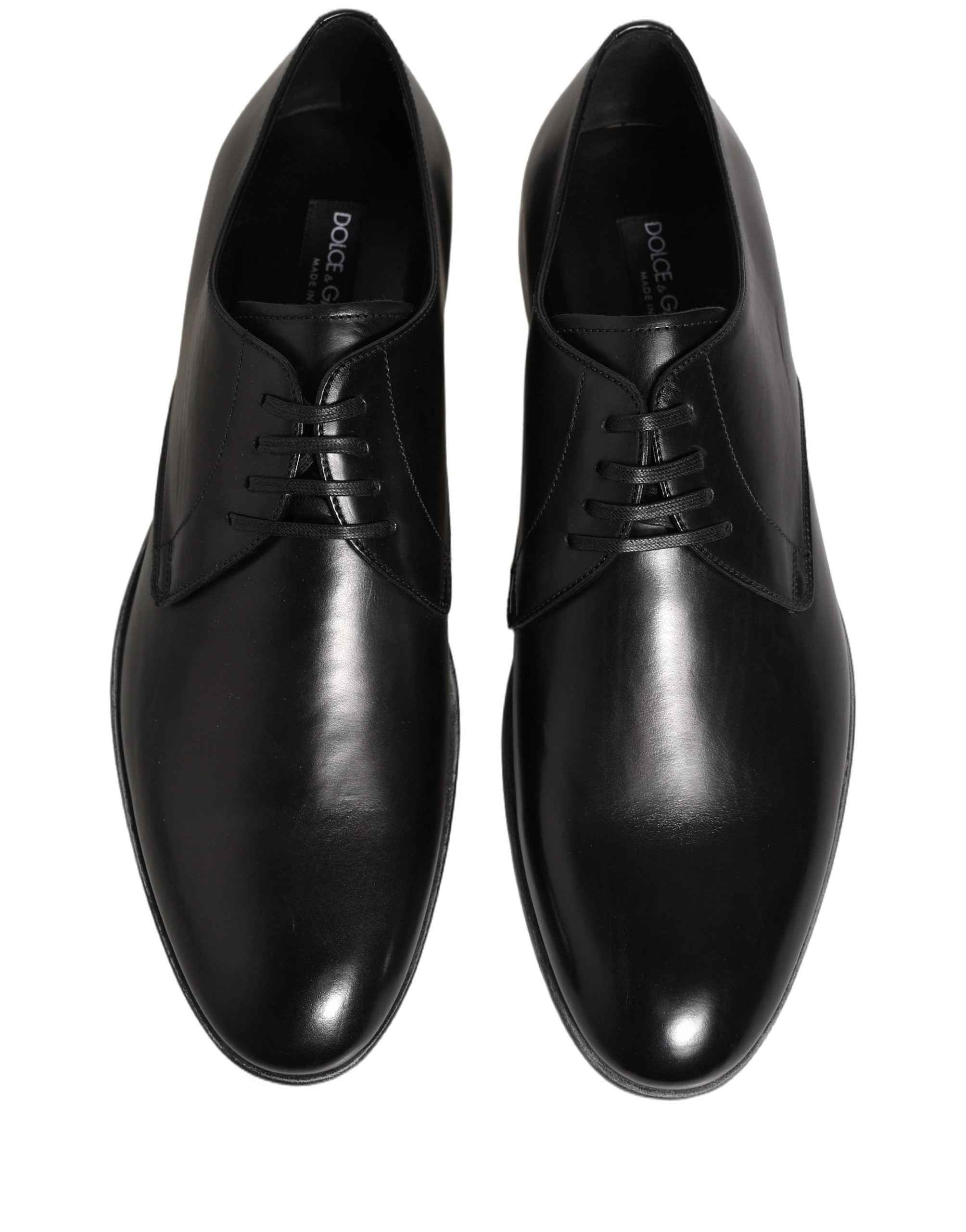 Dolce & Gabbana Dress Black Leather Lace Up Derby Men Shoes