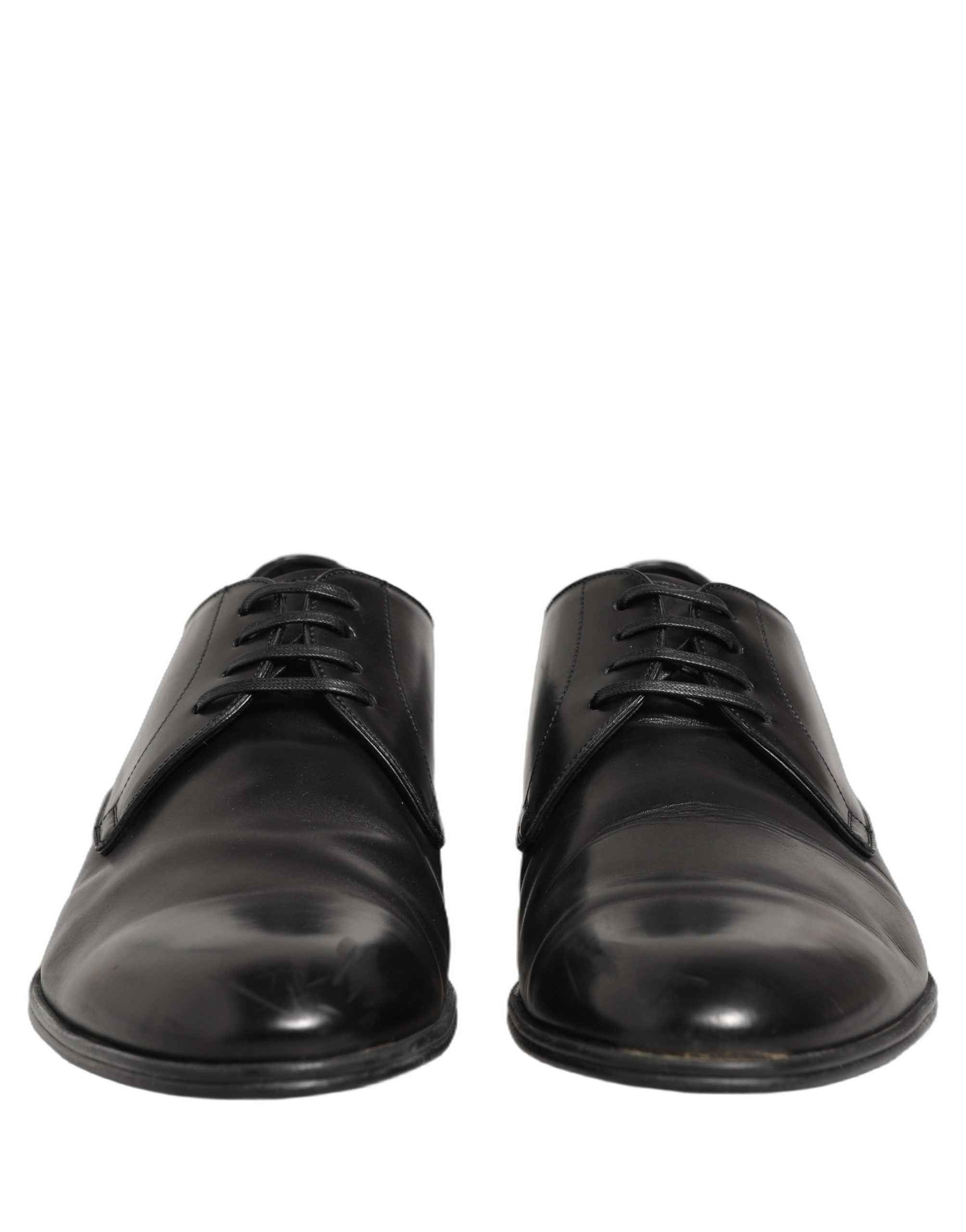 Dolce & Gabbana Dress Black Leather Lace Up Derby Shoes