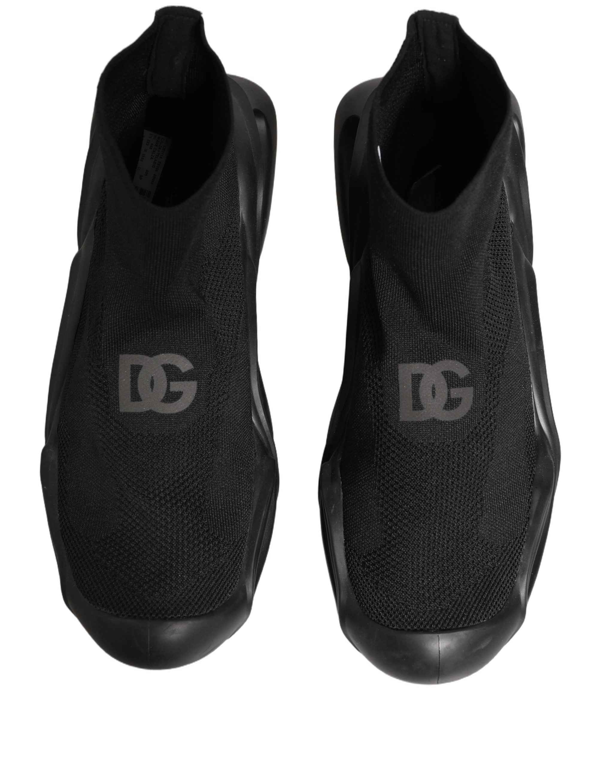 Dolce & Gabbana Black Slip On Wave Socks Men Sneakers Shoes