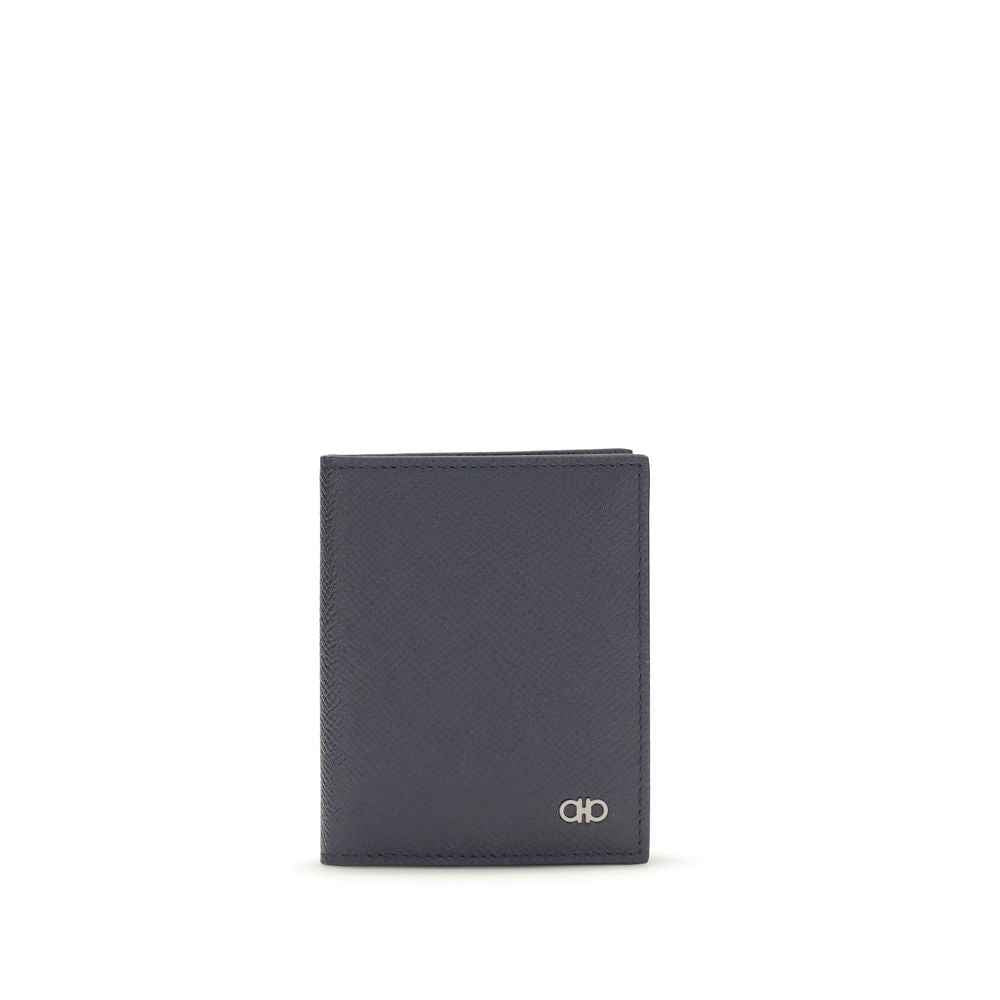 Ferragamo Blue Calf Leather Bos Taurus Wallet