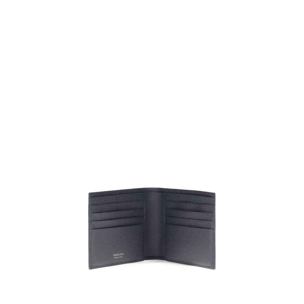 Ferragamo Blue Calf Leather Bos Taurus Wallet