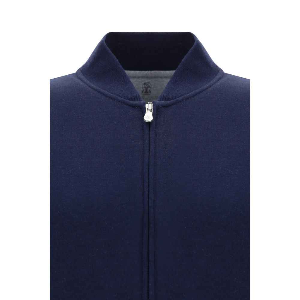 Brunello Cucinelli Blue Cotton Sweatshirt