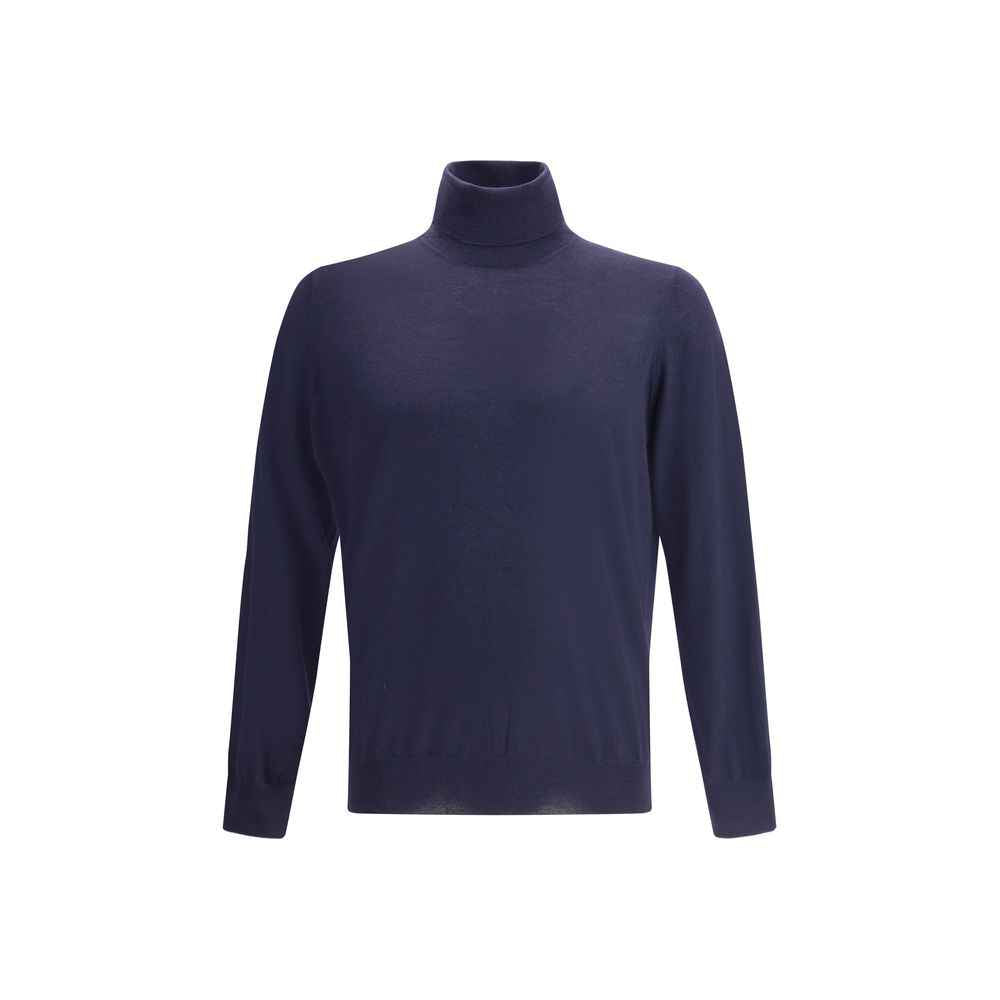 Brunello Cucinelli Blue Wool Oves Aries Turtleneck