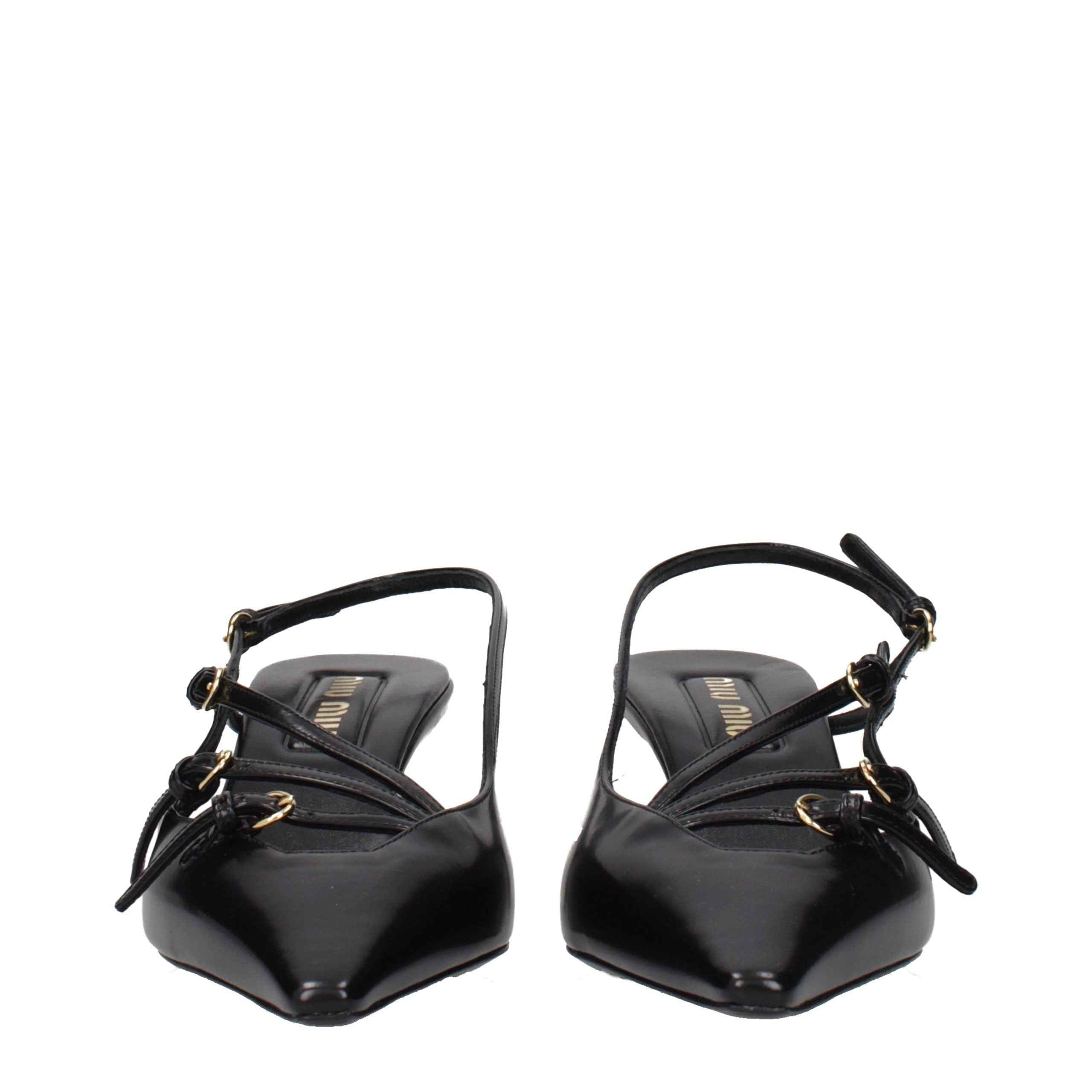 Miu Miu Black Leather High Heel Pumps