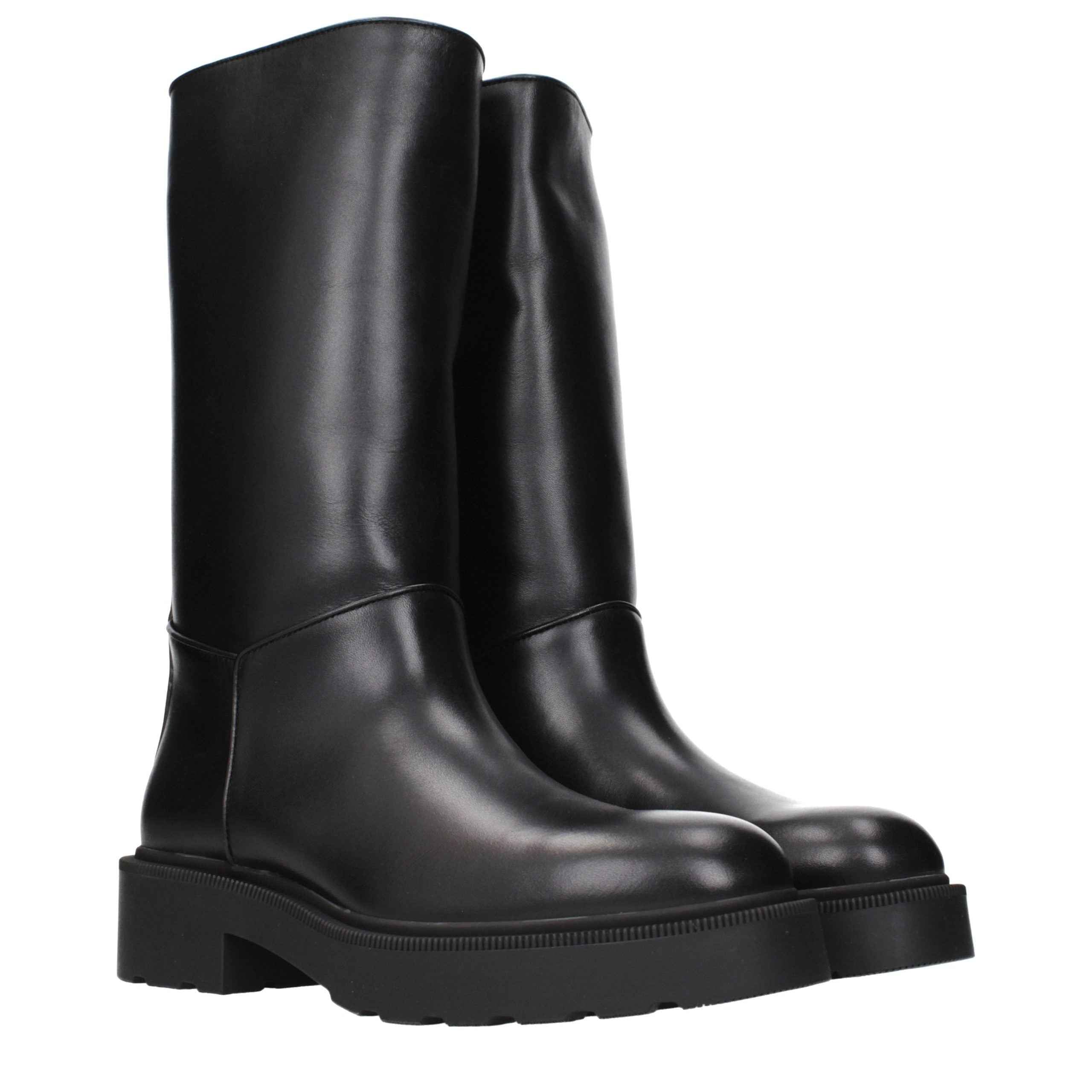 The Row Black Leather Boots