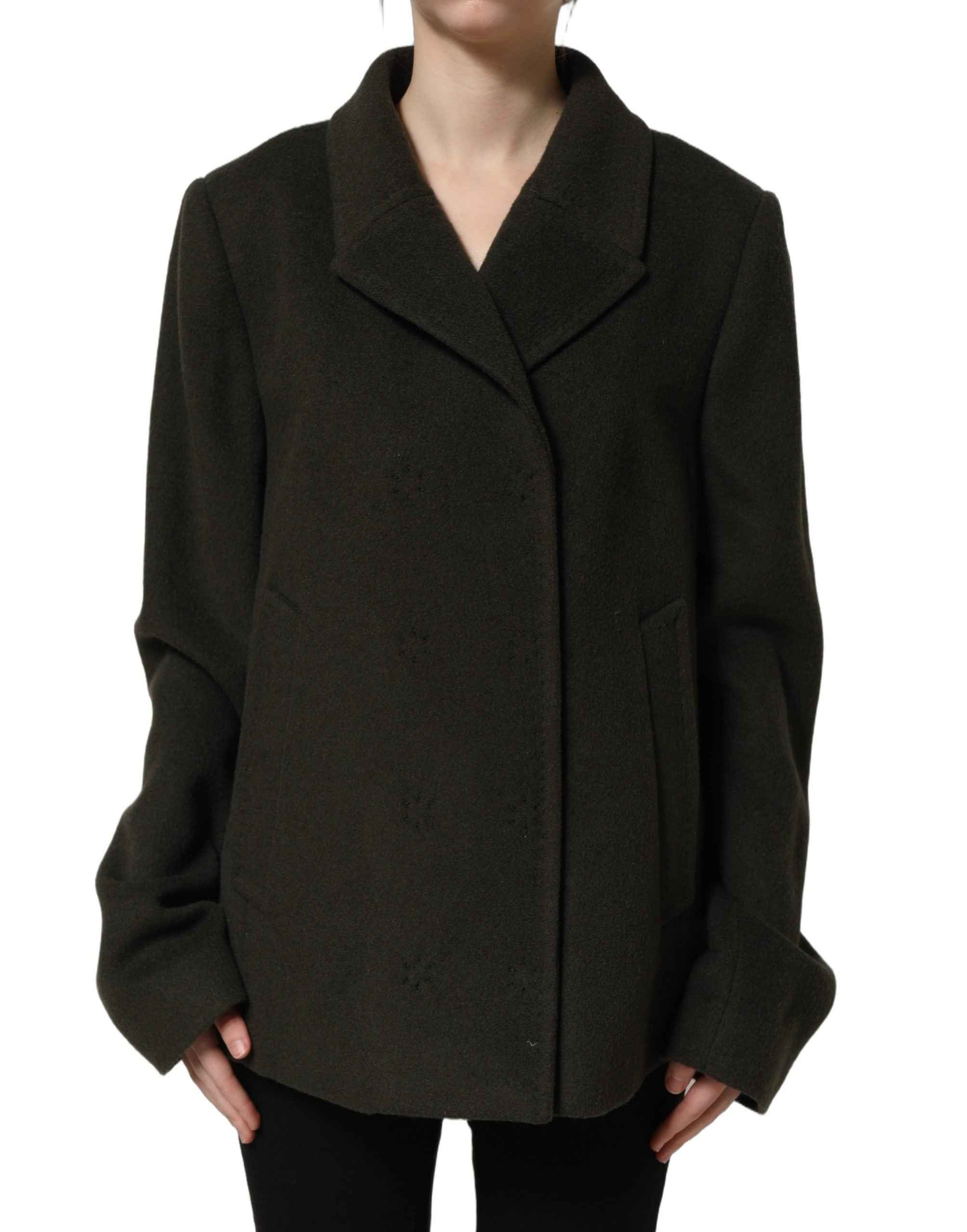 Dolce & Gabbana Dark Green Double Breasted Peacoat Jacket