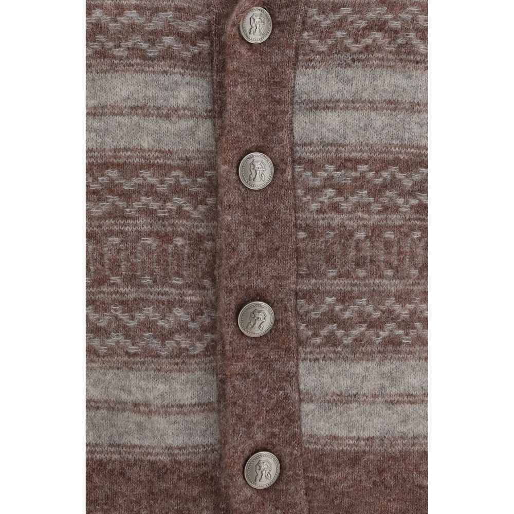 Brunello Cucinelli Bordeaux Alpaca Vicugna Pacos Cardigan