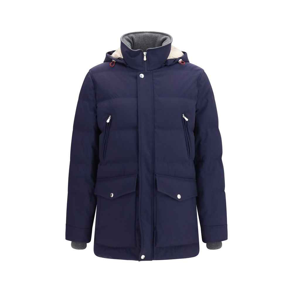Brunello Cucinelli Blue Goose Down Full-Length Jacket