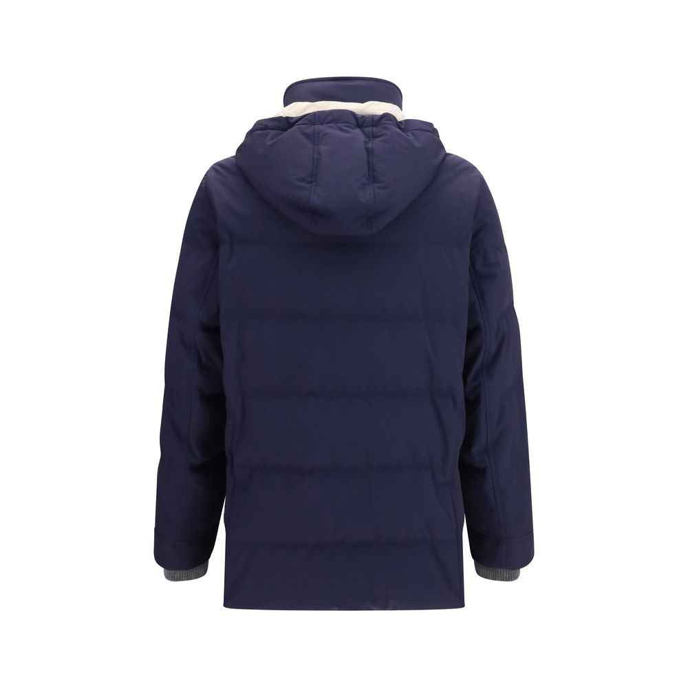 Brunello Cucinelli Blue Goose Down Full-Length Jacket