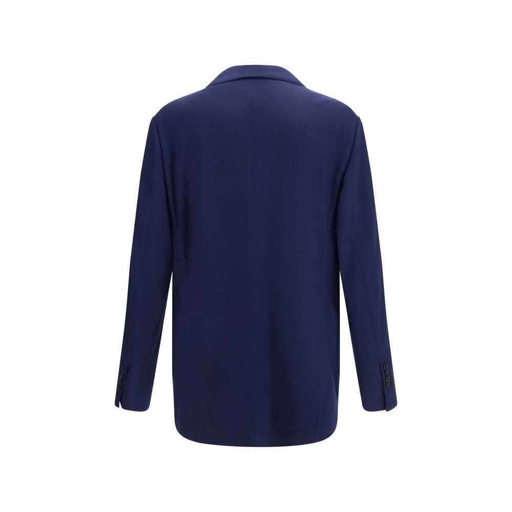 Brunello Cucinelli Blue Cashmere Full-Length Jacket