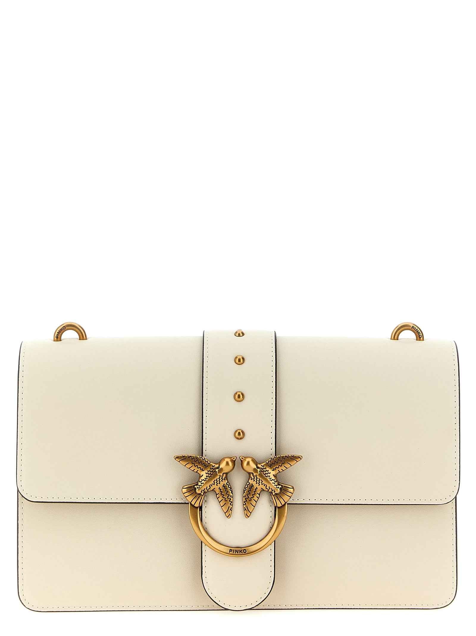PINKO White Goatskin Crossbody Bag