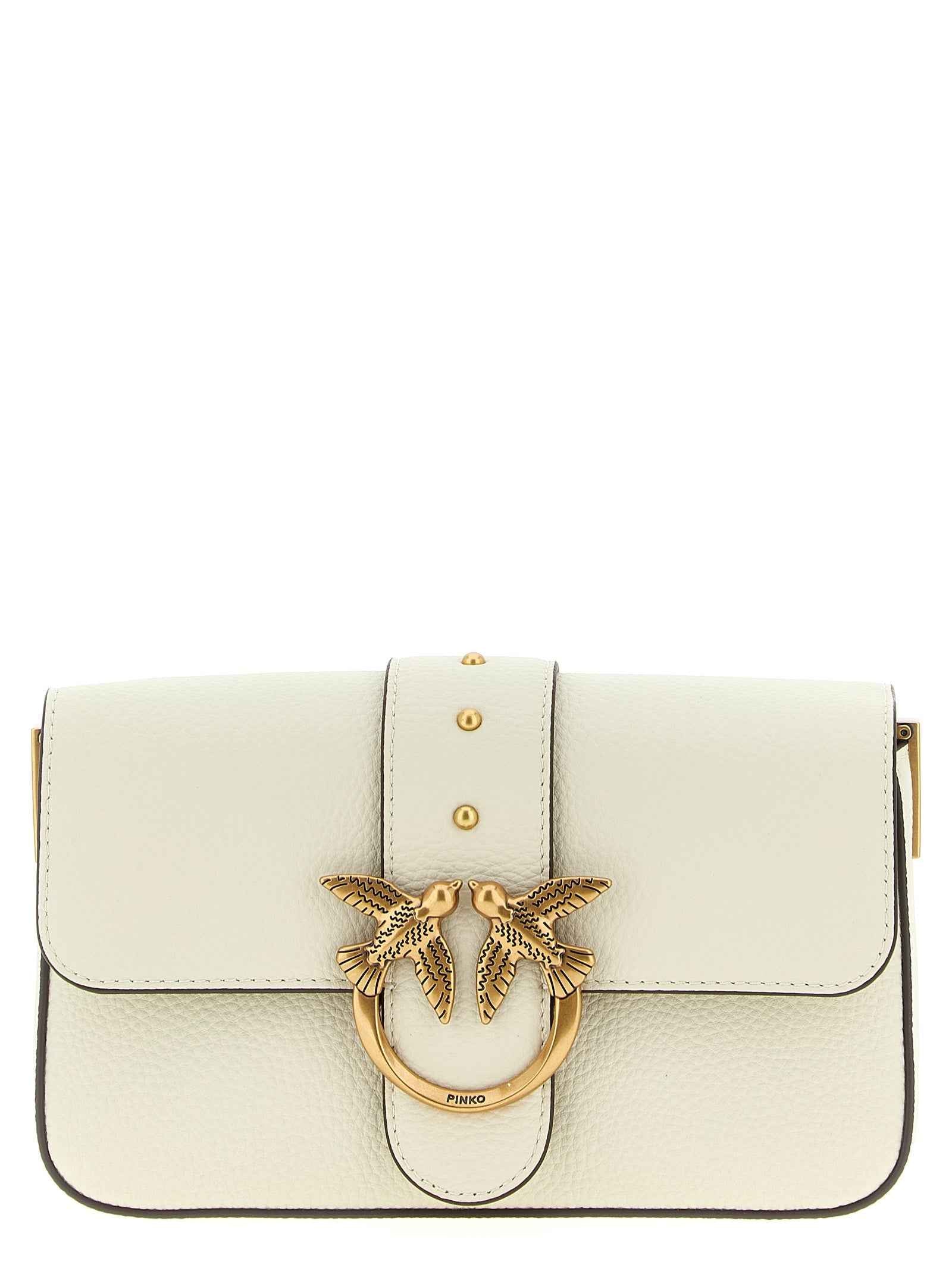 PINKO White Goatskin Crossbody Bag