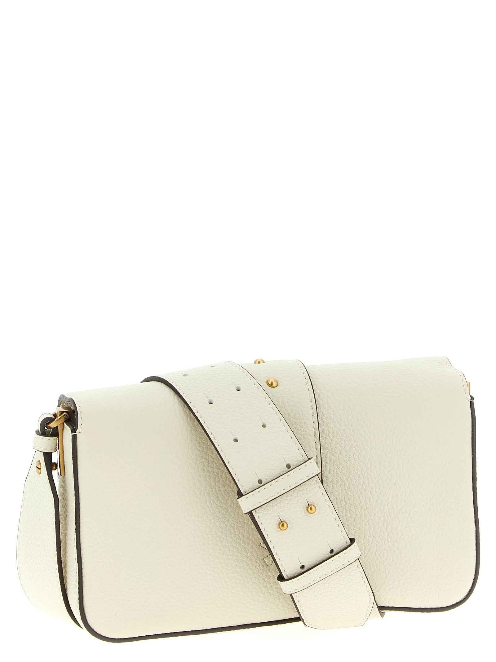 PINKO White Goatskin Crossbody Bag