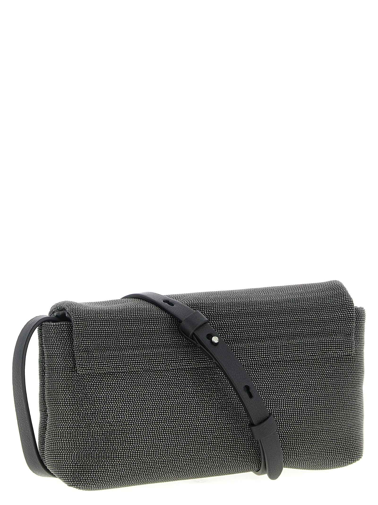 Brunello Cucinelli Black Leather Clutch Bag