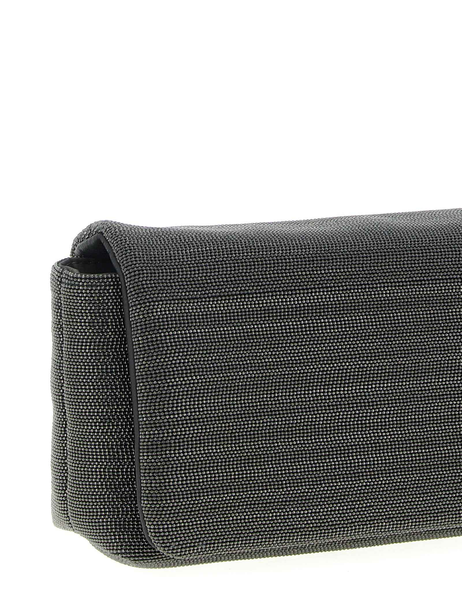 Brunello Cucinelli Black Leather Clutch Bag