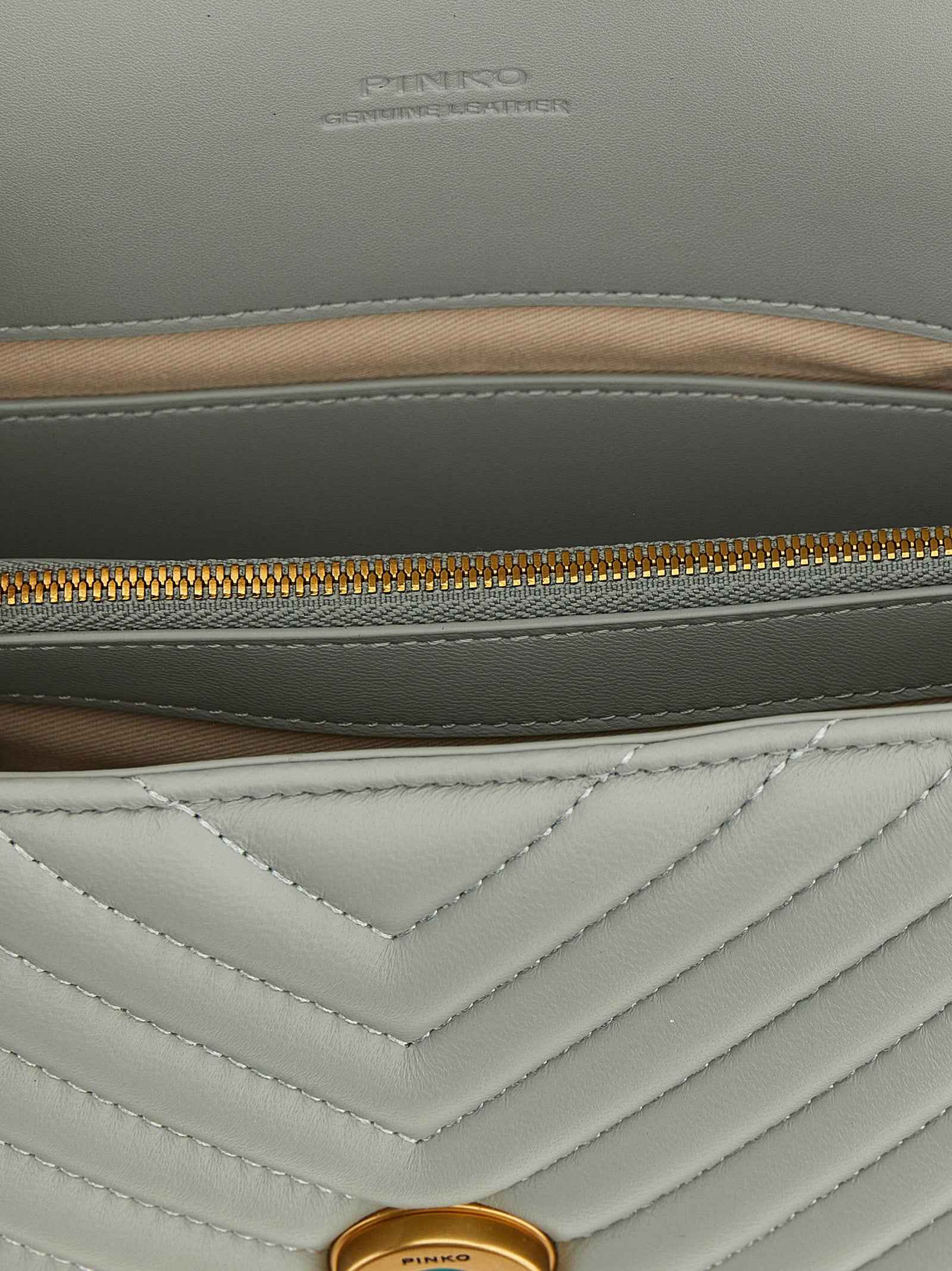 PINKO Gray Lambskin Handbag