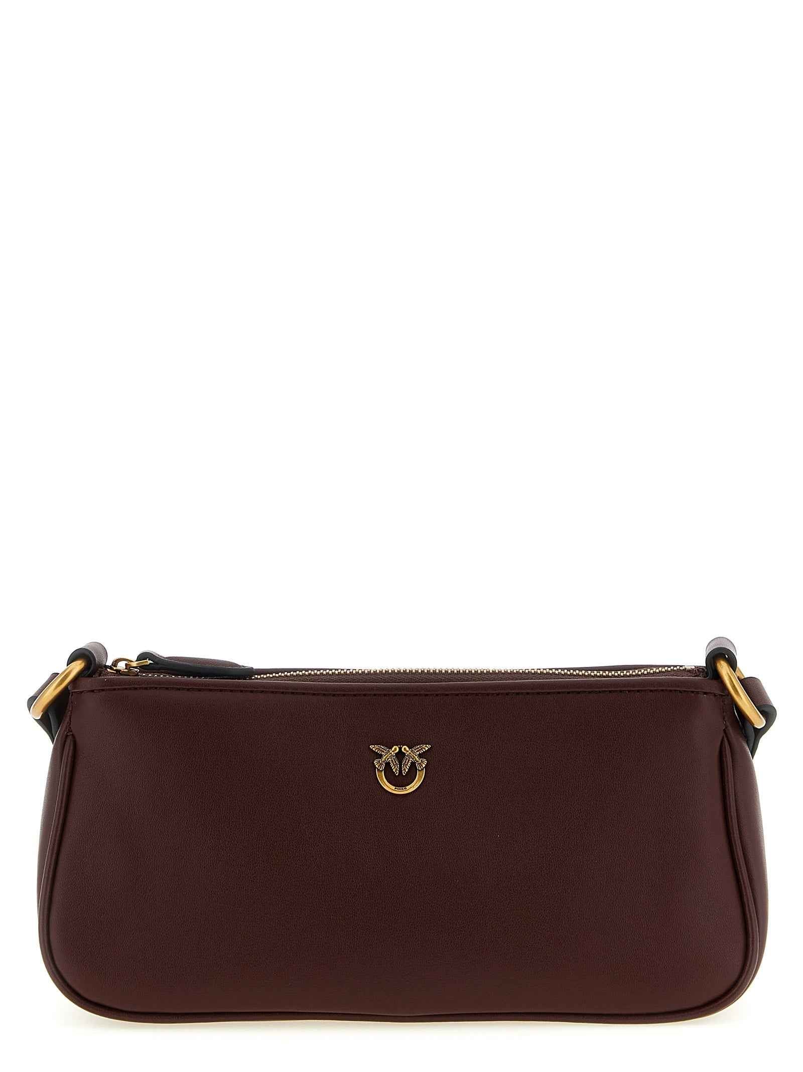 PINKO Bordeaux Cowhide Crossbody Bag