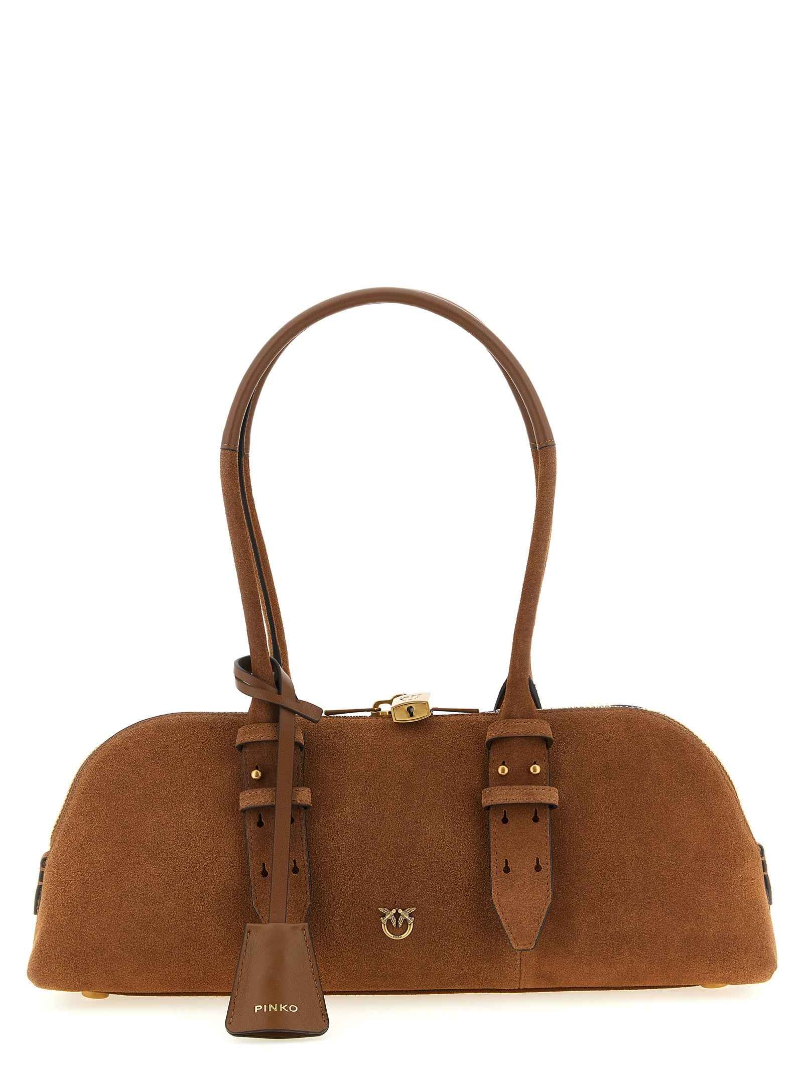 PINKO Brown Cowhide Shoulder Bag
