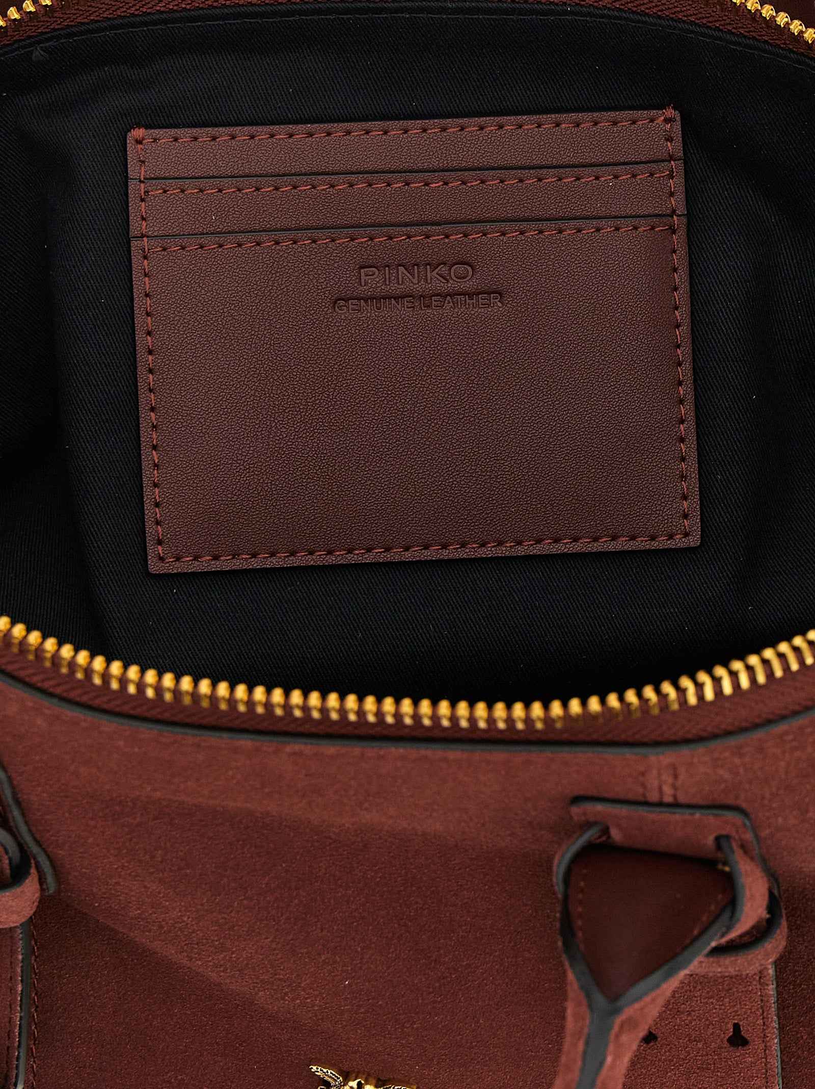 PINKO Bordeaux Cowhide Shoulder Bag