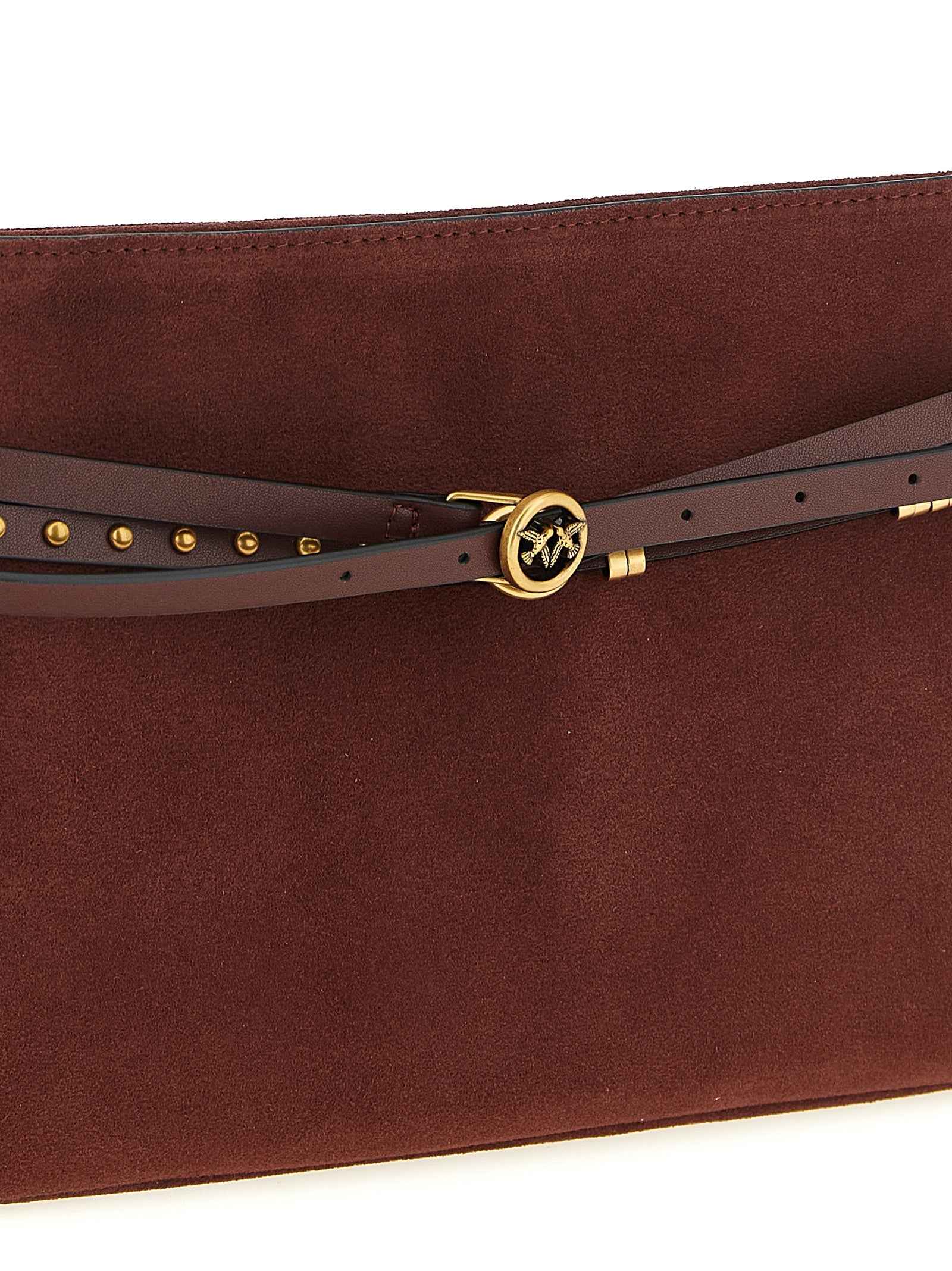PINKO Bordeaux Cowhide Shoulder Bag