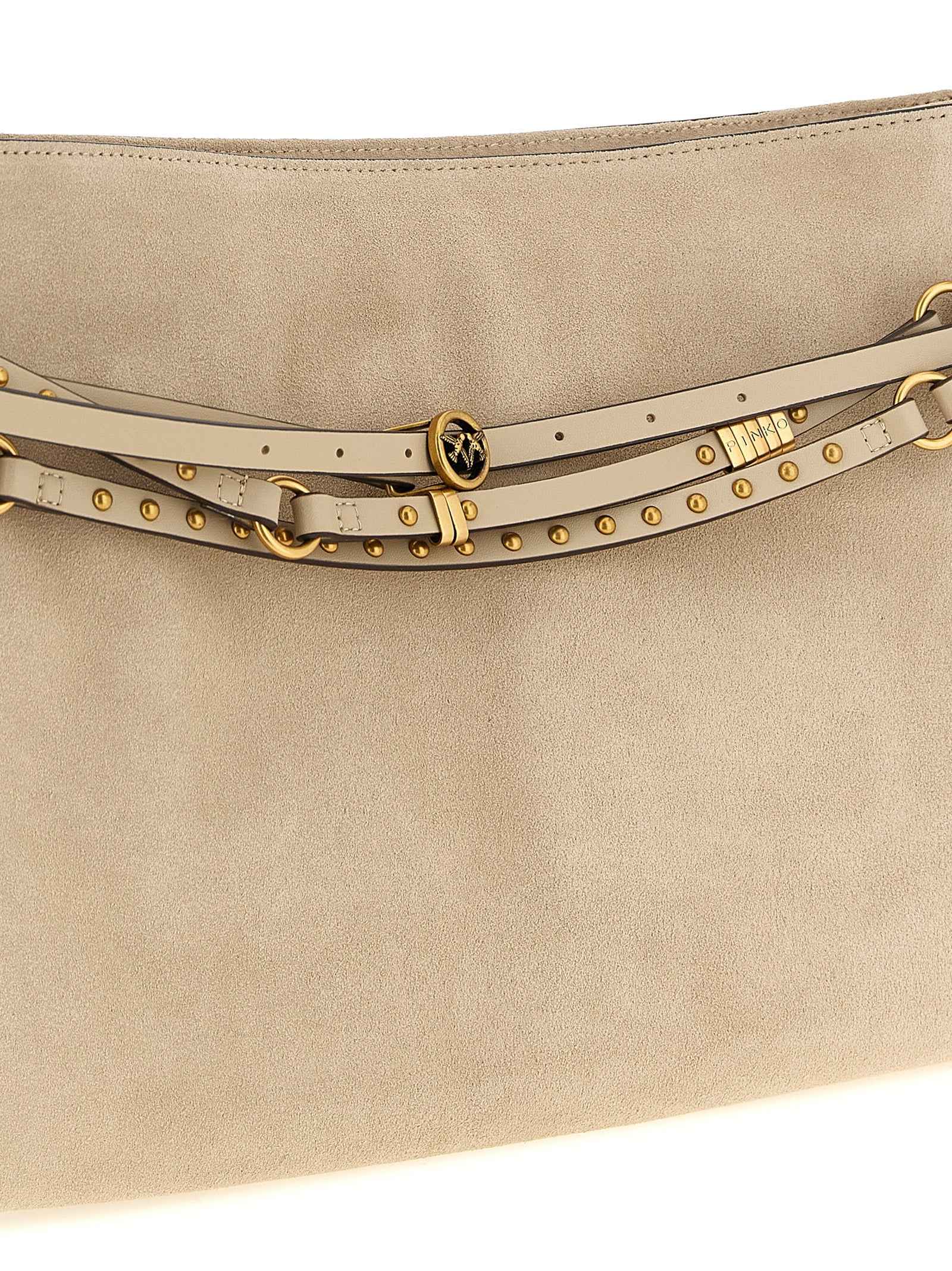 PINKO Beige Cowhide Shoulder Bag