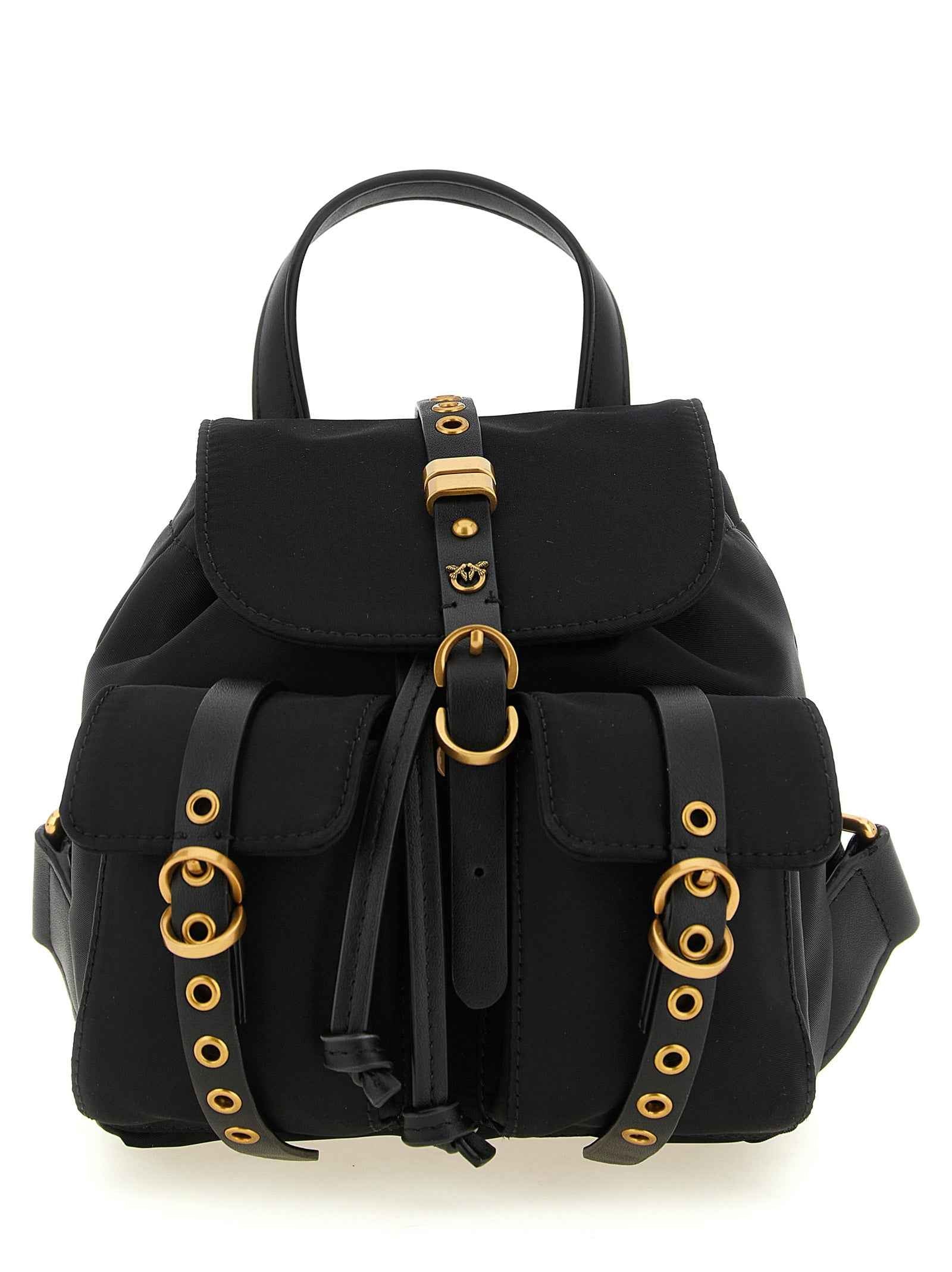 PINKO Black Polyamide Backpack