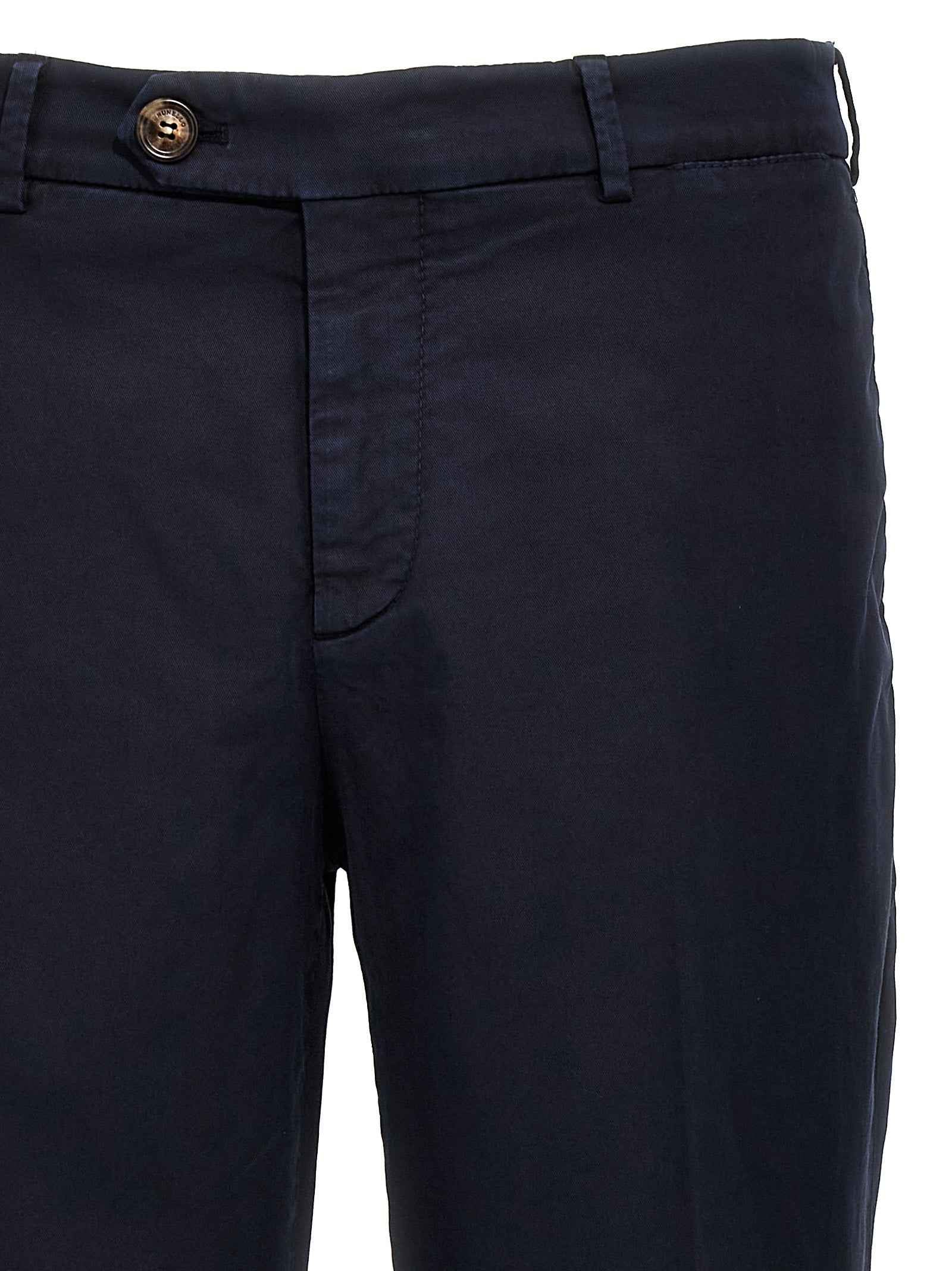 Brunello Cucinelli Blue Cotton Casual Pants