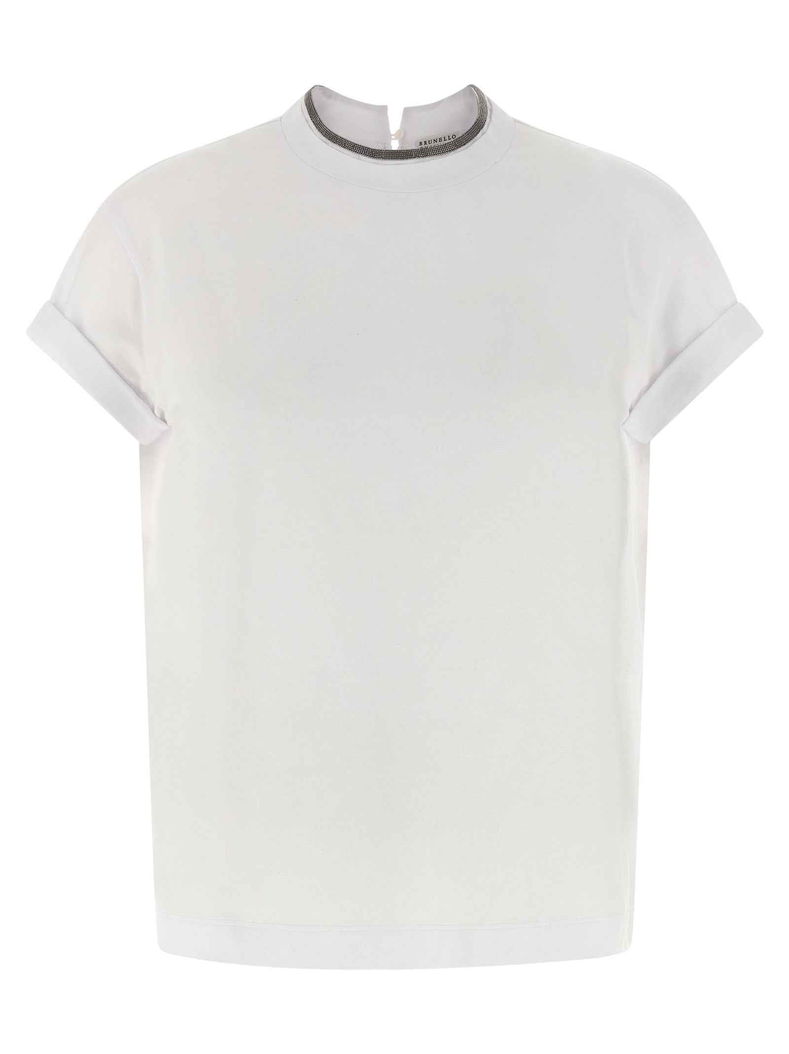 Brunello Cucinelli White Cotton T-Shirt