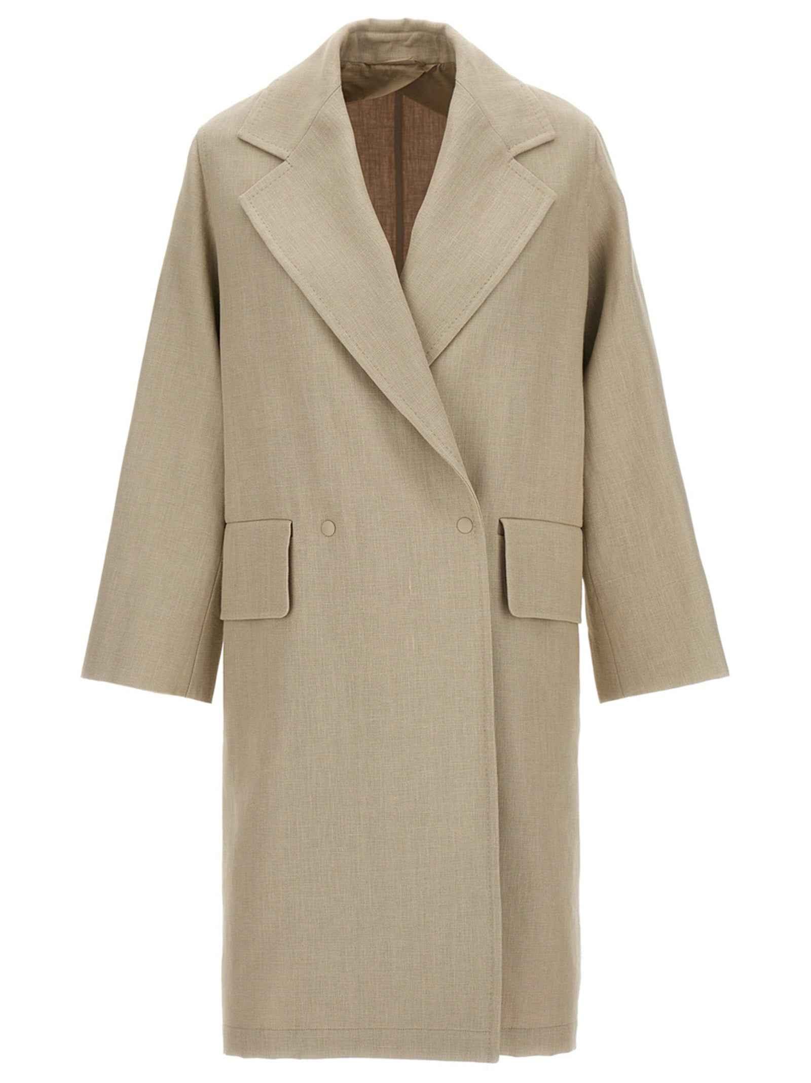 Max Mara Beige Linen Coat
