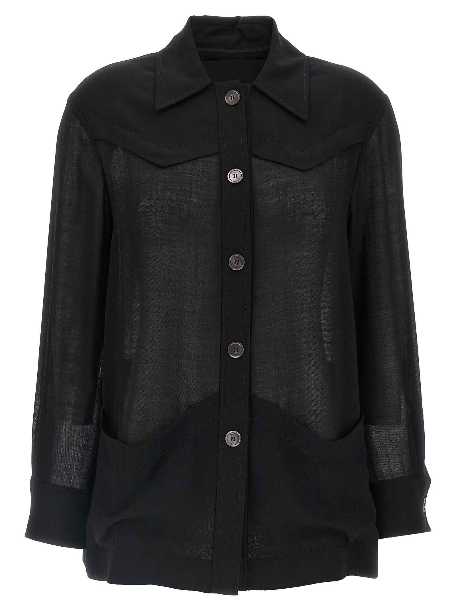 Ferragamo Black Virgin Wool Blouse