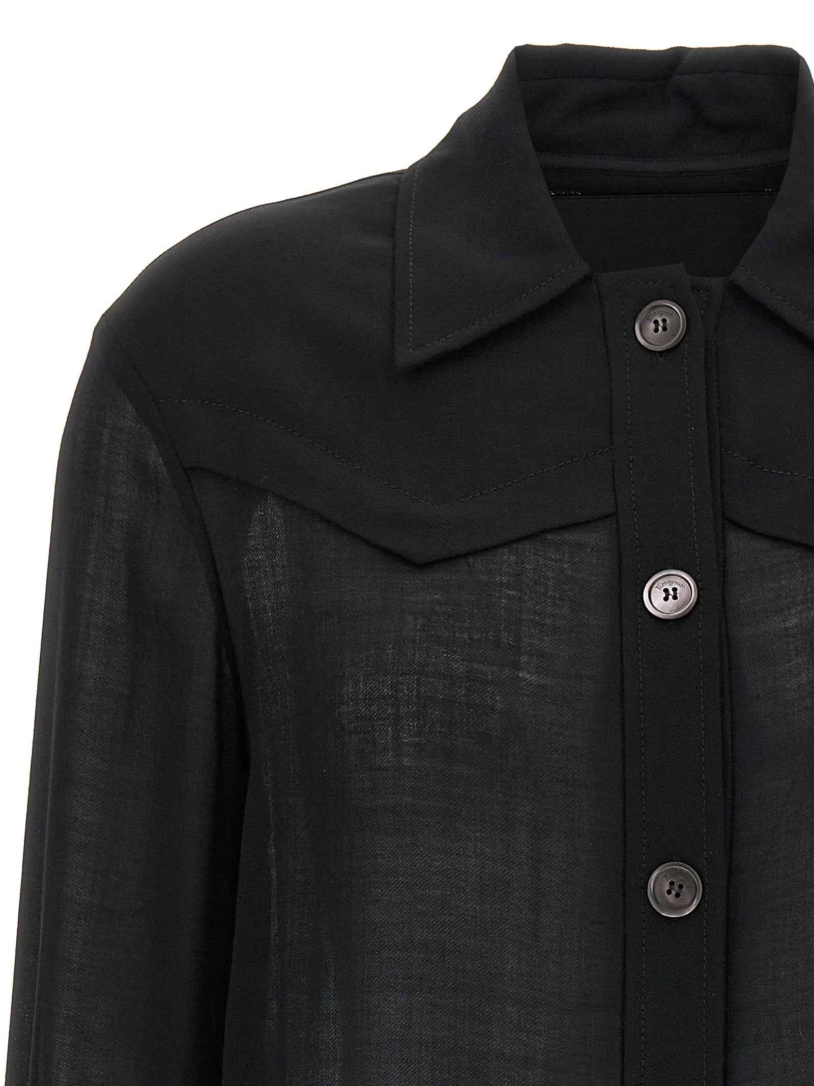 Ferragamo Black Virgin Wool Blouse