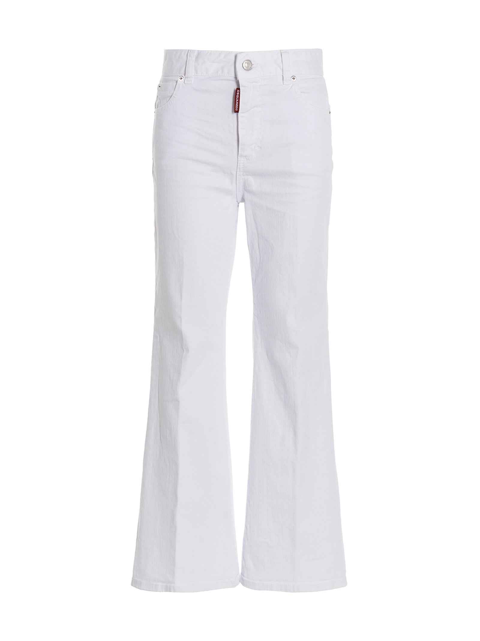 Dsquared² White Cotton Flared Jeans