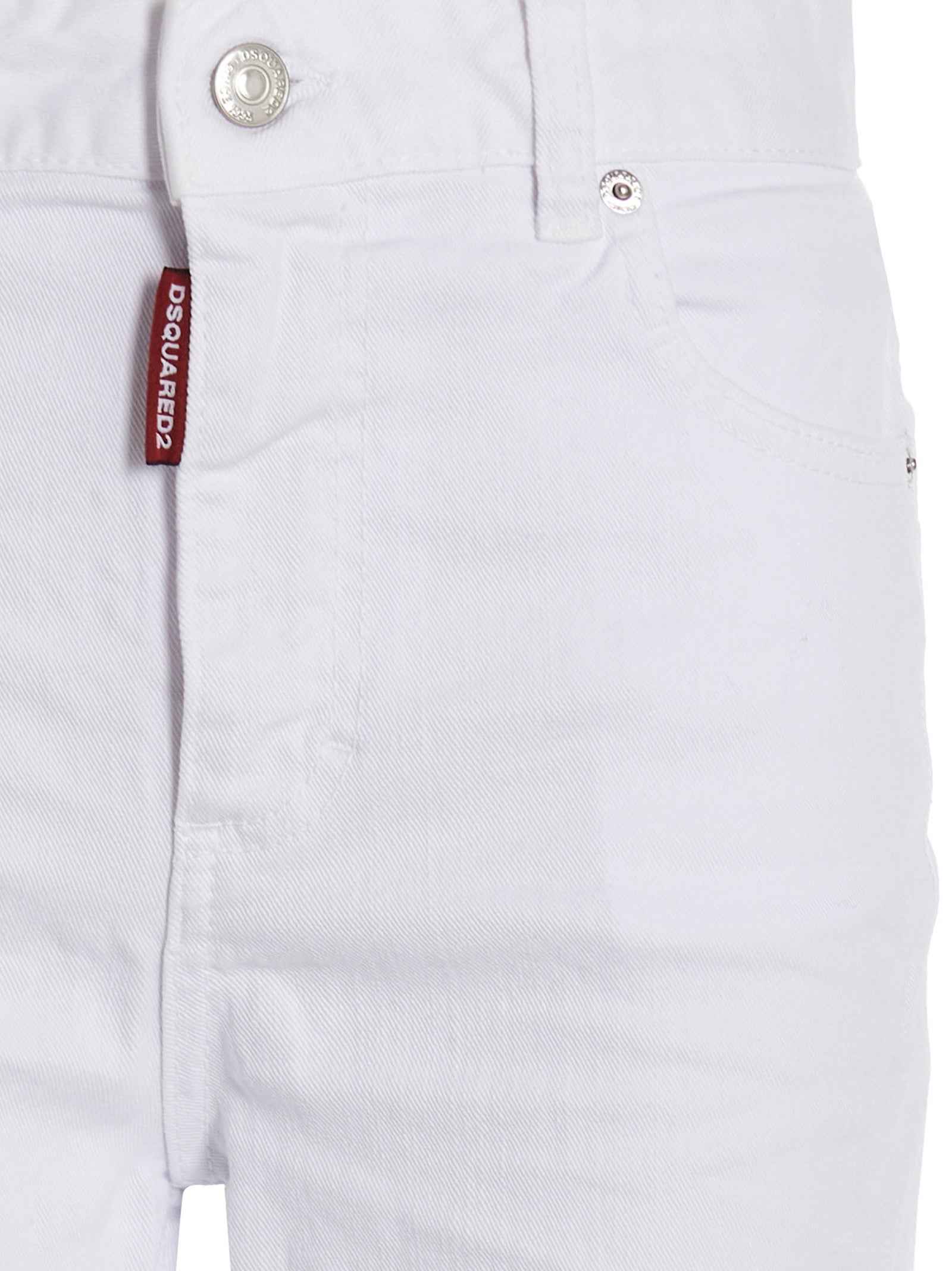 Dsquared² White Cotton Flared Jeans