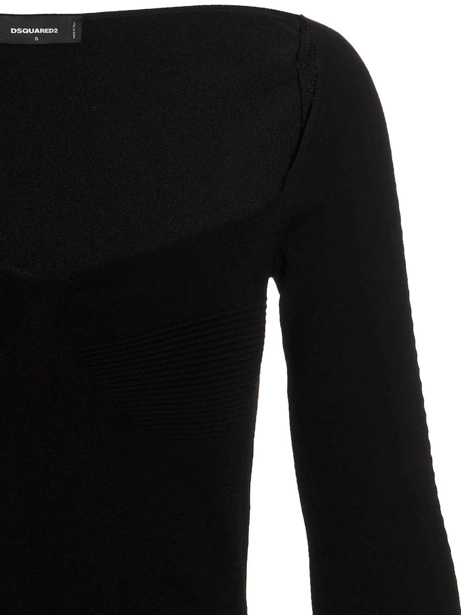 Dsquared² Black Viscose Mini Skirt