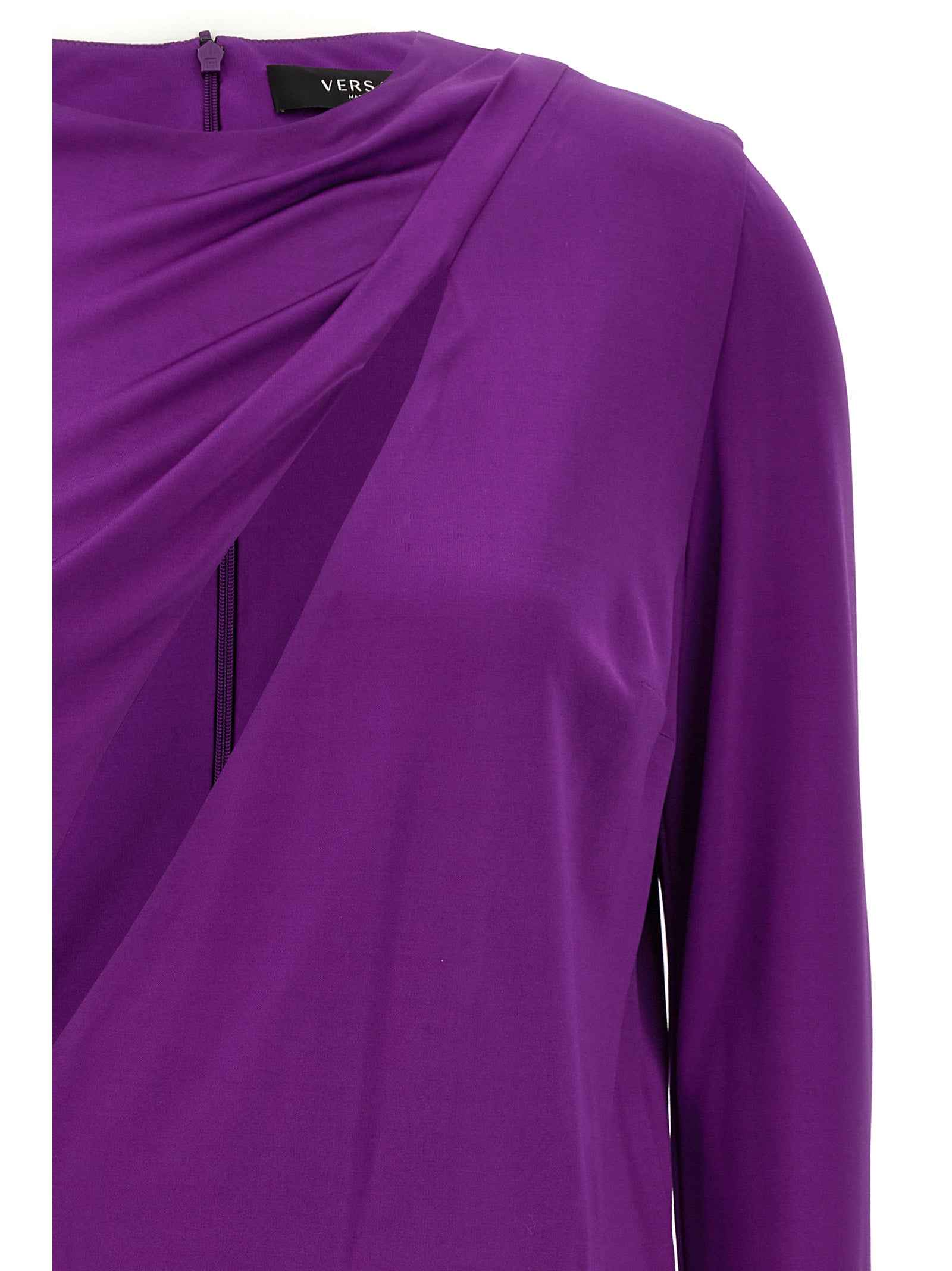 Versace Purple Viscose Short Dress