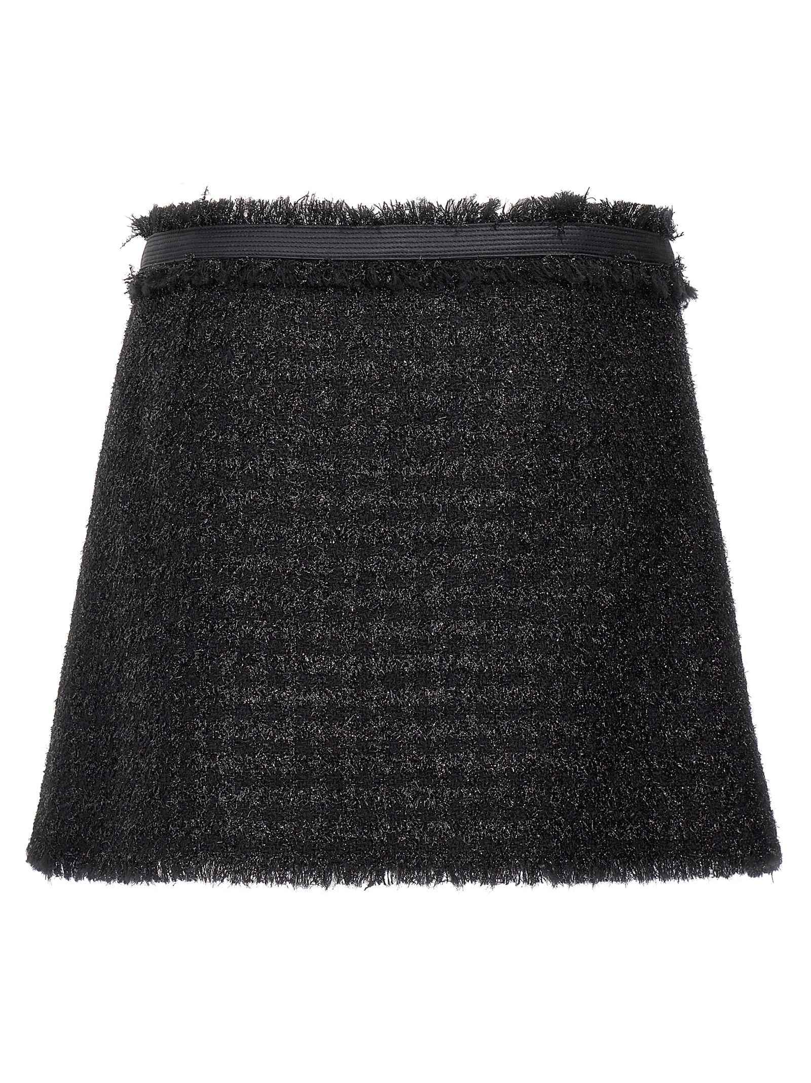 Versace Black Virgin Wool Long Skirt