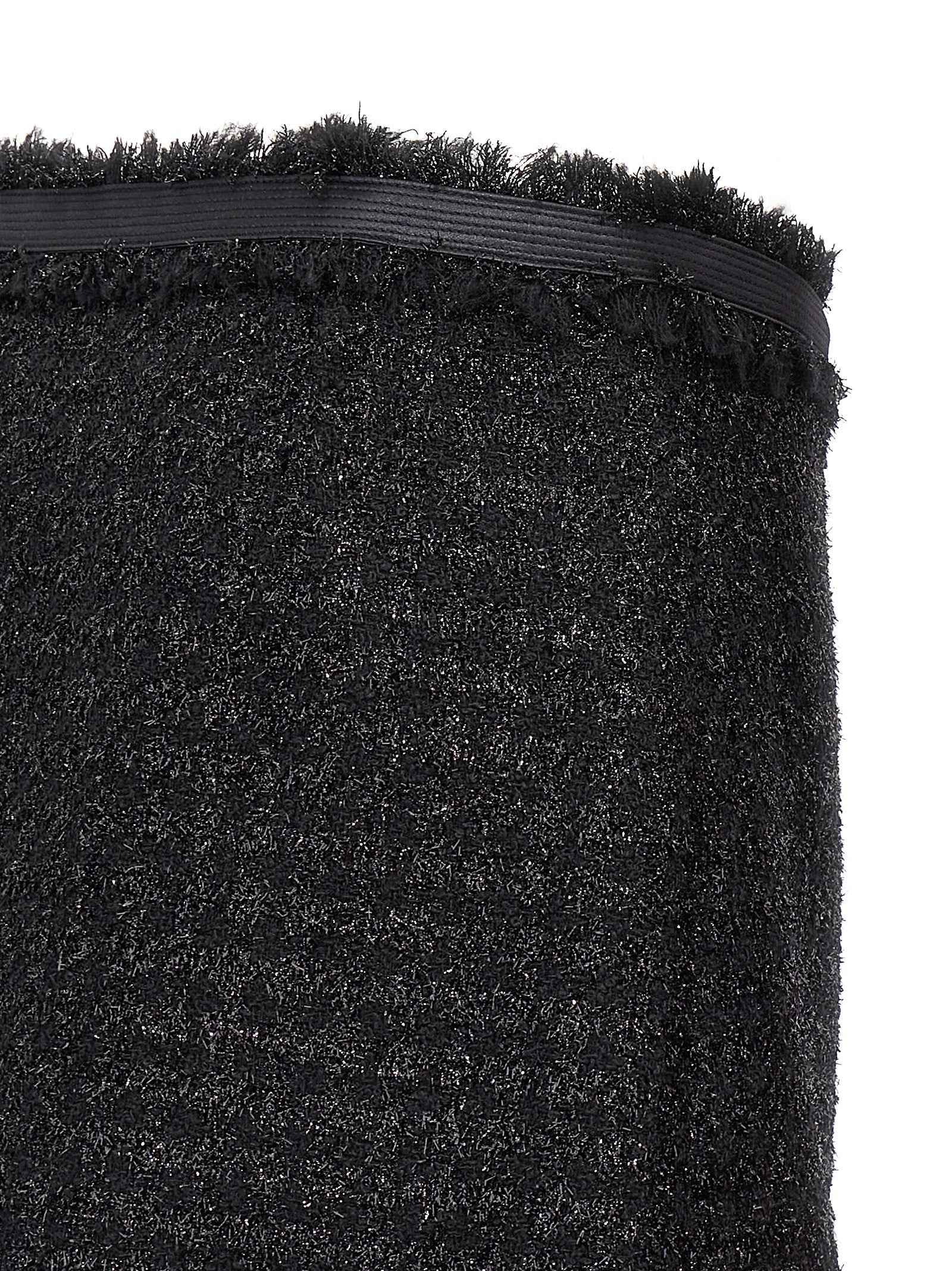Versace Black Virgin Wool Long Skirt