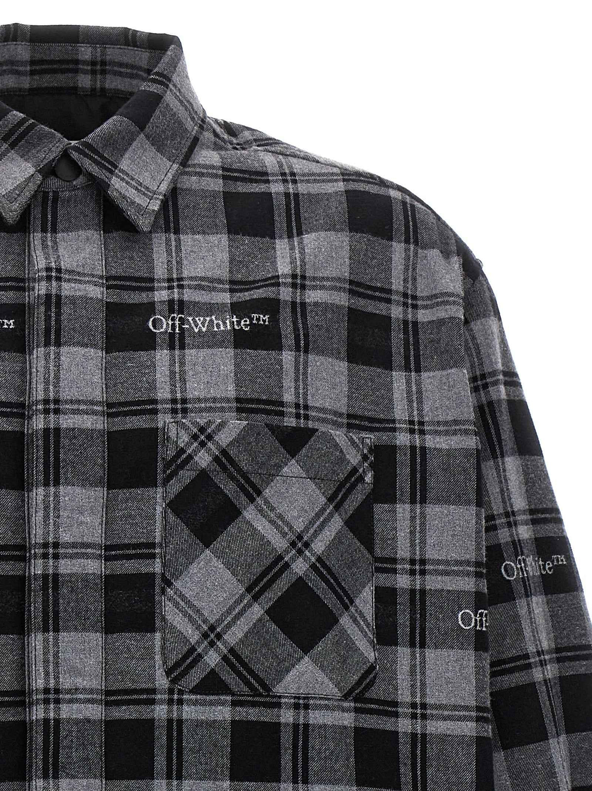 Off-White Gray Cotton Shell Jacket