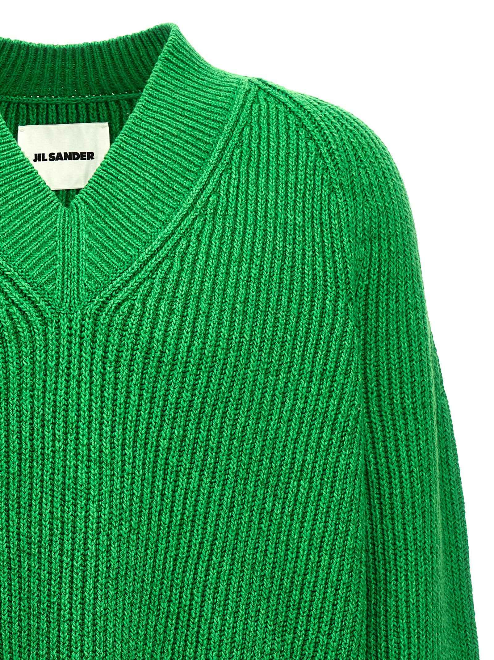 Jil Sander Bicolor Cotton Cardigan