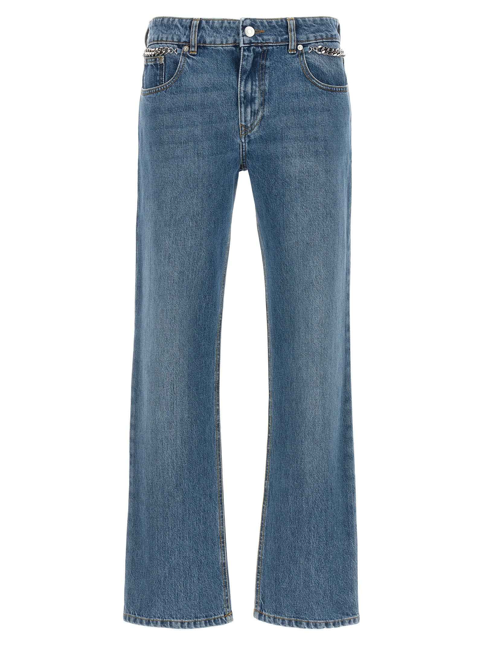 Stella McCartney Blue Cotton Cropped Jeans